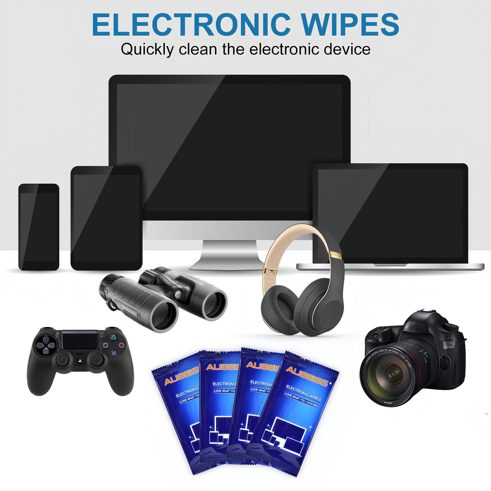 Electonic Wipes Alibeiss Screen Cleaner Wipes (80P,8 * 8inches) for Laptop, Phone, Ipad,TV, Computer Cleaning kit - Image 3