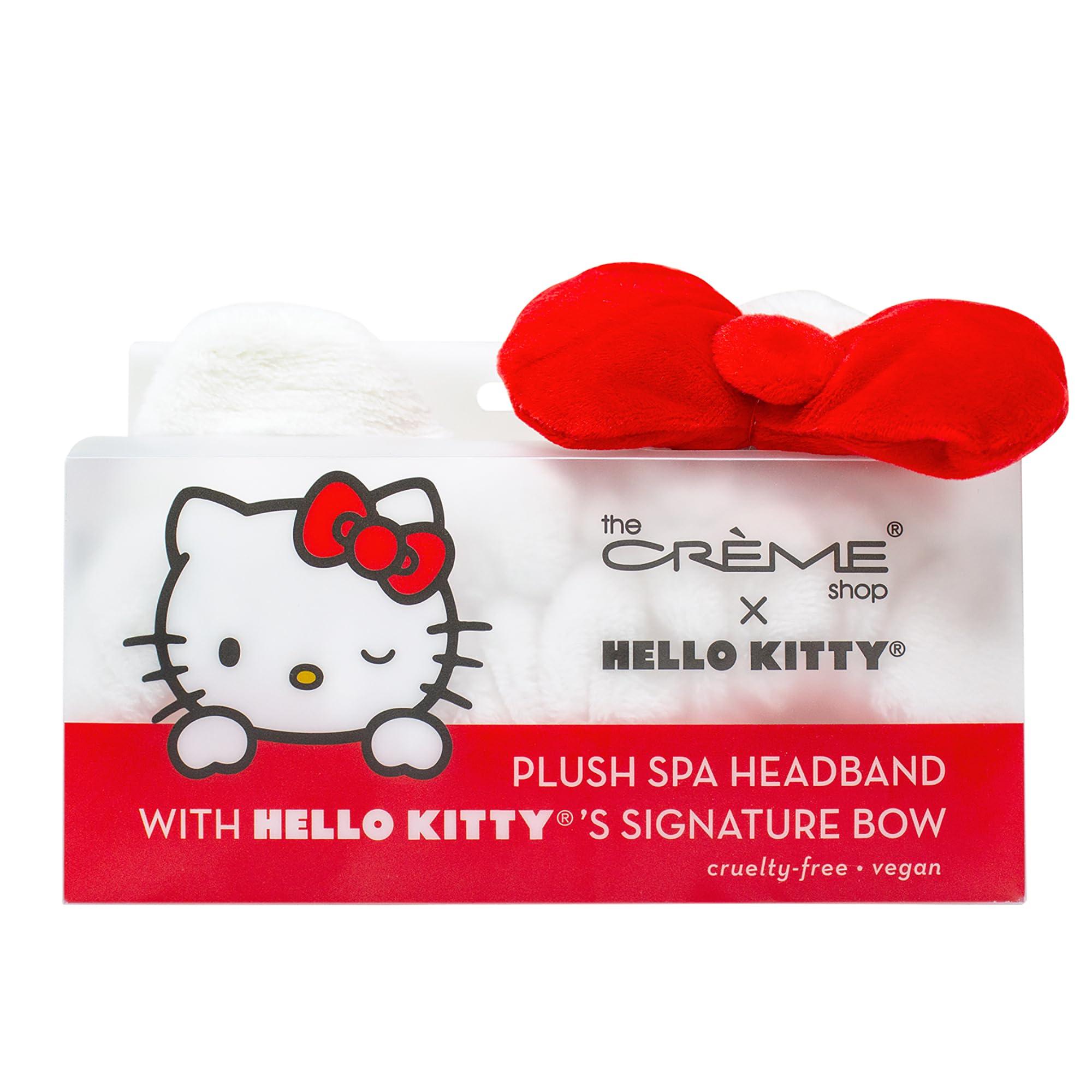 The Crème Shop Hello Kitty x Plush Spa Headband with Hello Kitty's Signature Bow, Face Wash Hair Band For Women - Image 3