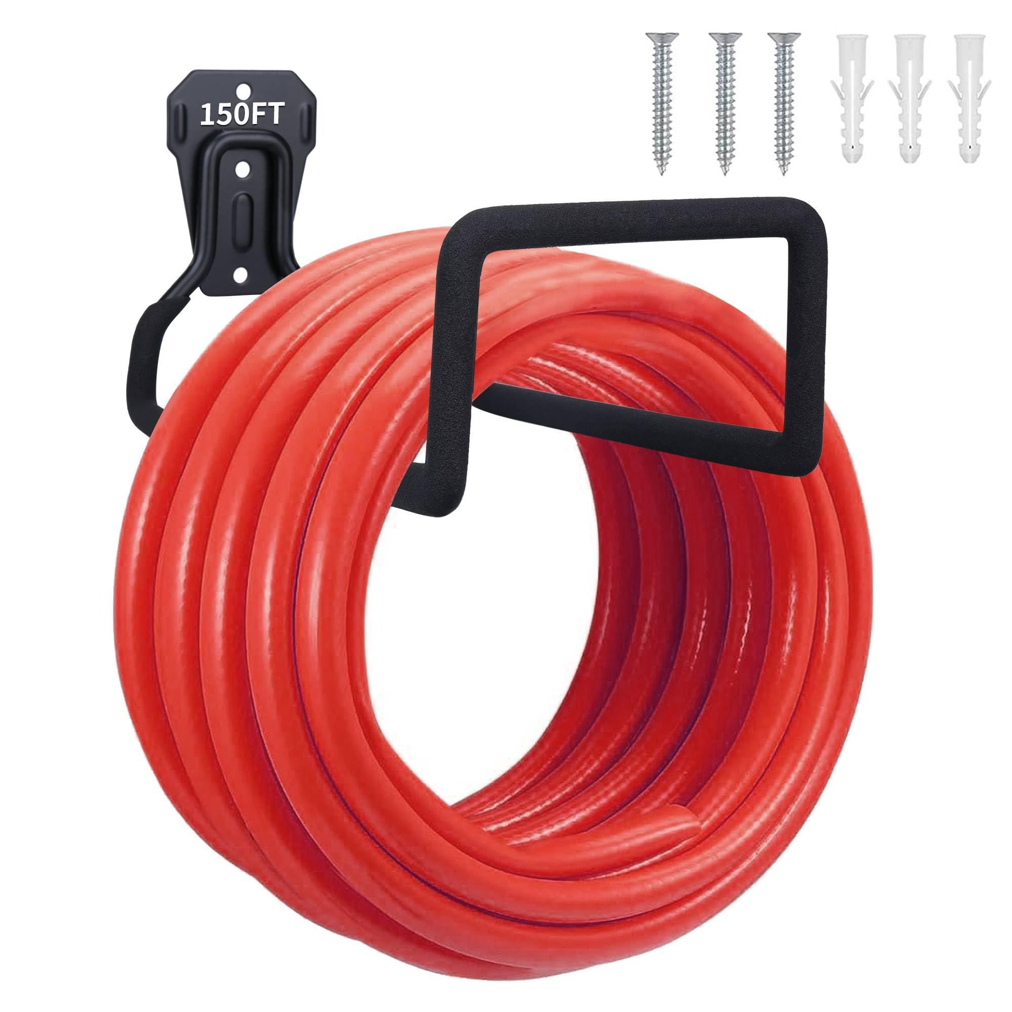 LeafNuo Hose Holder, Metal Heavy Duty Wall Mount Hook, Water Hose Hanger for Garden & Garage Storage