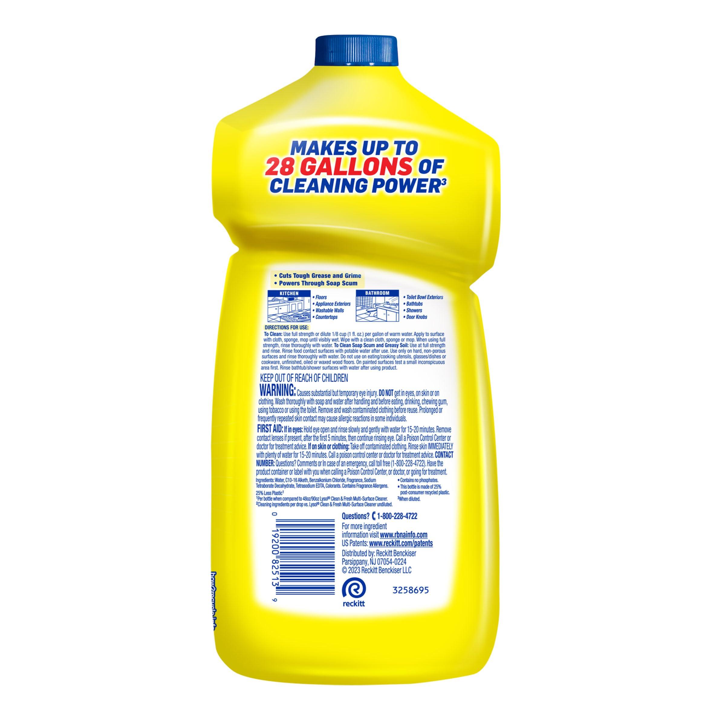Lysol Power Clean Multi-Surface Cleaner, 2x Concentrated Pour, Sparkling Lemon & Sunflower Essence scent, 28 Fl Oz - Image 2