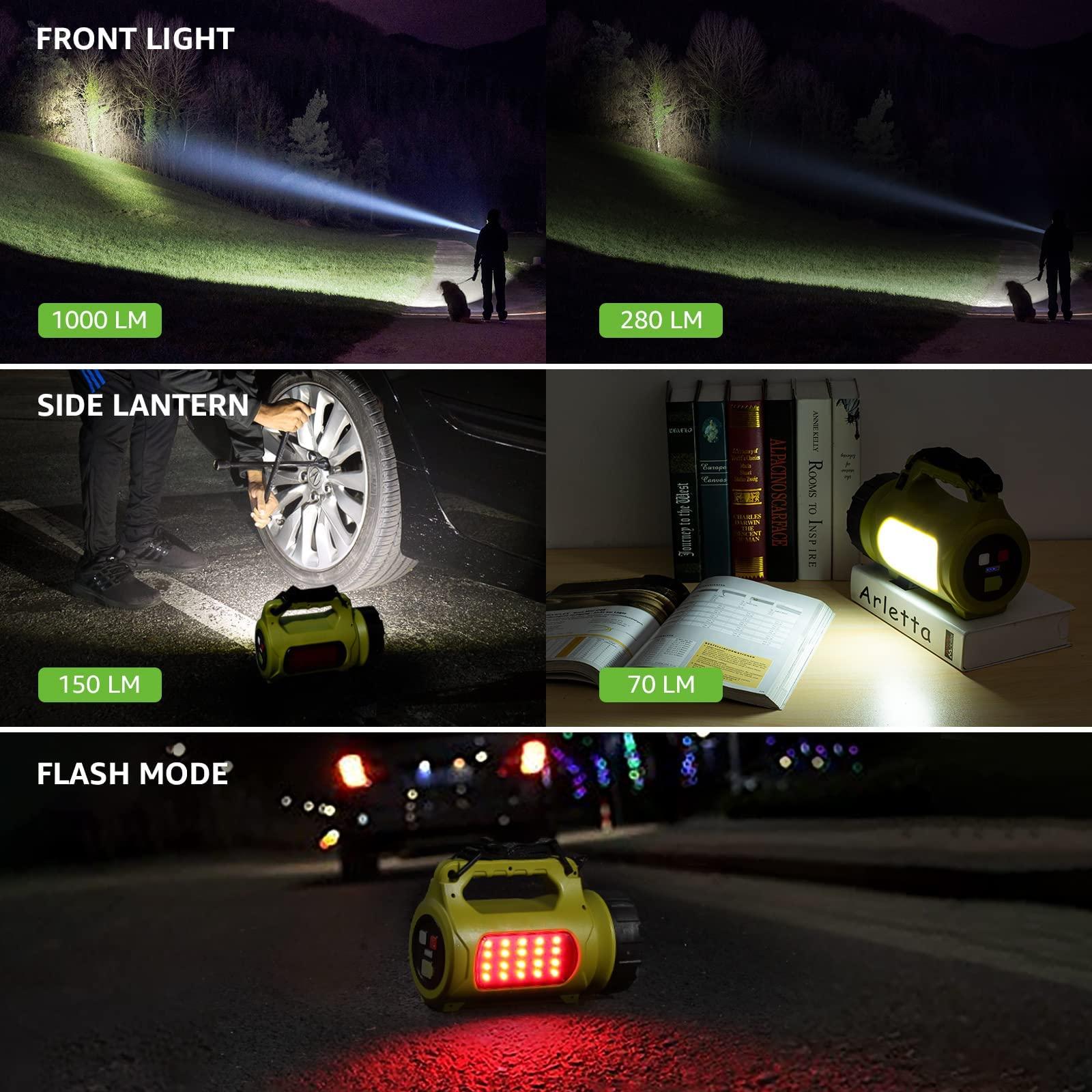 LE Rechargeable LED Lantern, Camping Essentials, 1000LM, 5 Light Modes, Power Bank, IPX4 Waterproof, Lantern Flashlight for Hurricane Emergency, Hiking, Home and More, USB Cable Included - Image 3