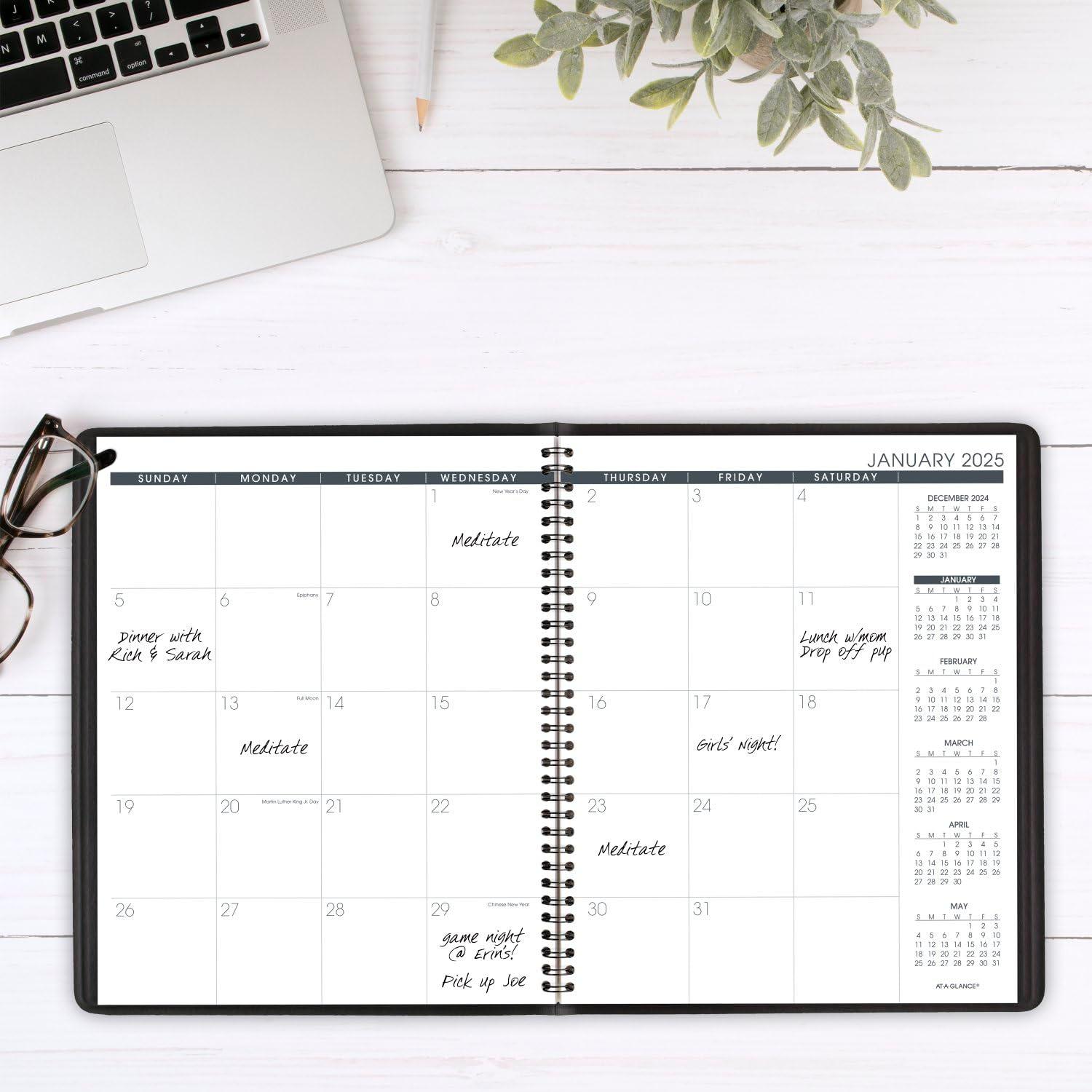 AT-A-GLANCE 2025 Planner, Monthly, 15-Month, 9" x 11", Large, Black (702600525) - Image 2