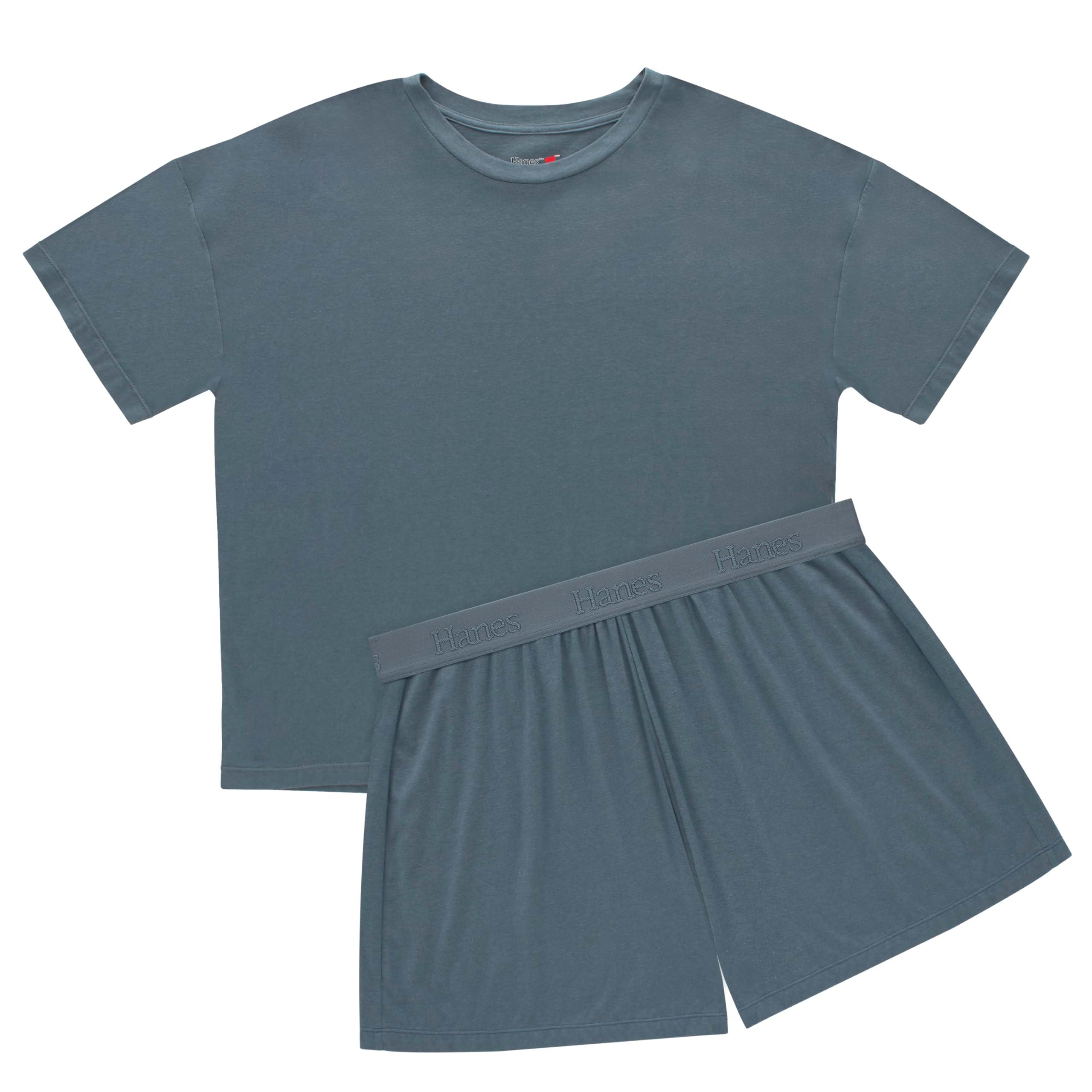 Hanes Women's Originals 2 Piece Lounge, Comfywear Supersoft Boxy T-Shirt & Sleep Shorts Loungewear Set - Image 3