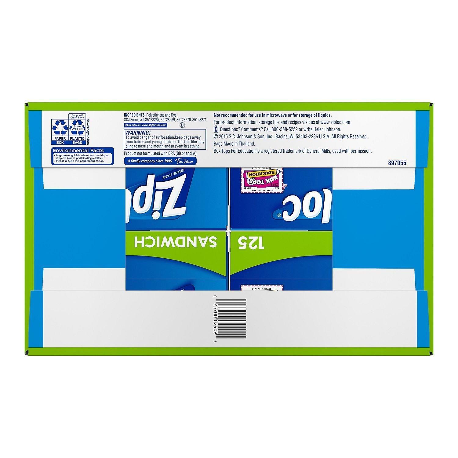 Ziploc Easy Open Tabs Sandwich Bags 125 Count (Pack of 4) - Image 4