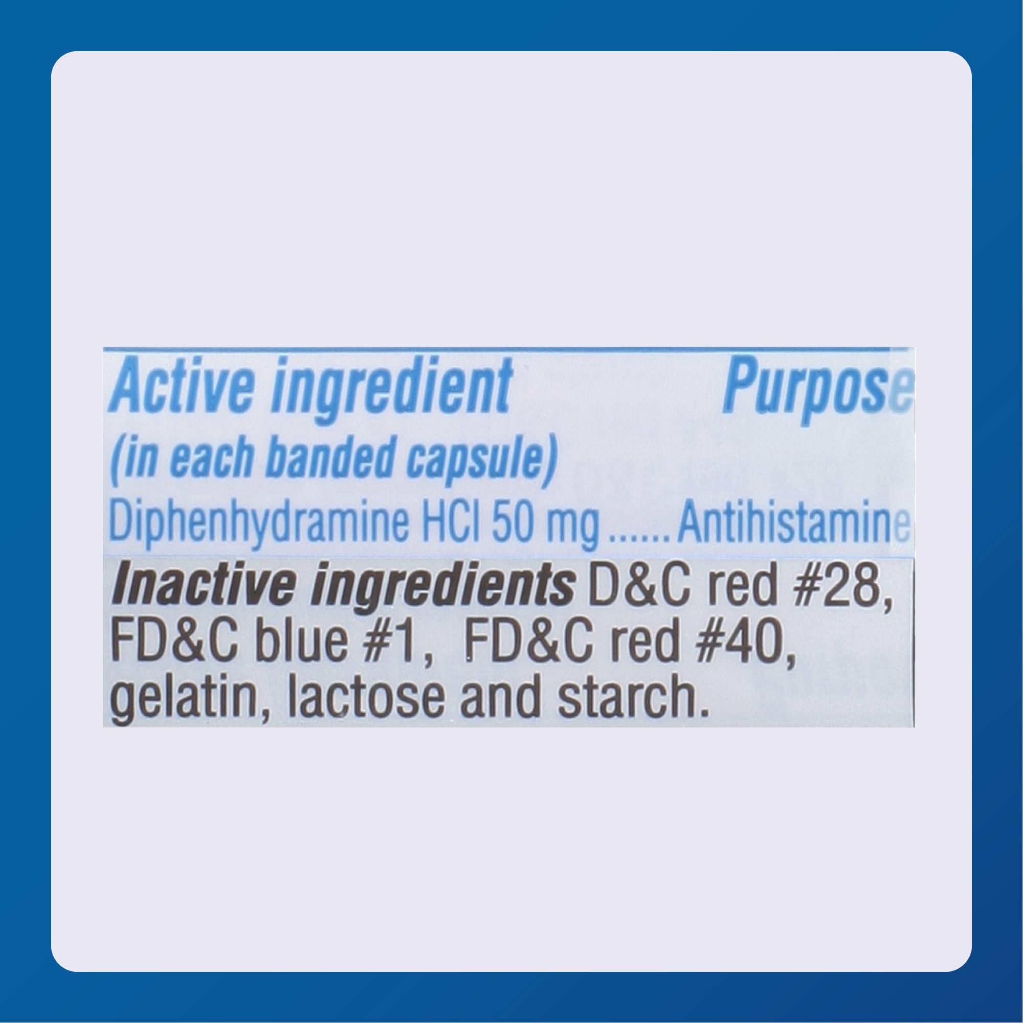MAJOR Banophen Diphenhydramine HCI 25 mg Capsules - Temporarily Relief from The Symptoms of Hay Fever and Upper Respiratory Allergies - Antihistamine - Allergy Medicine - 100 Count (1 Pack) - Image 4