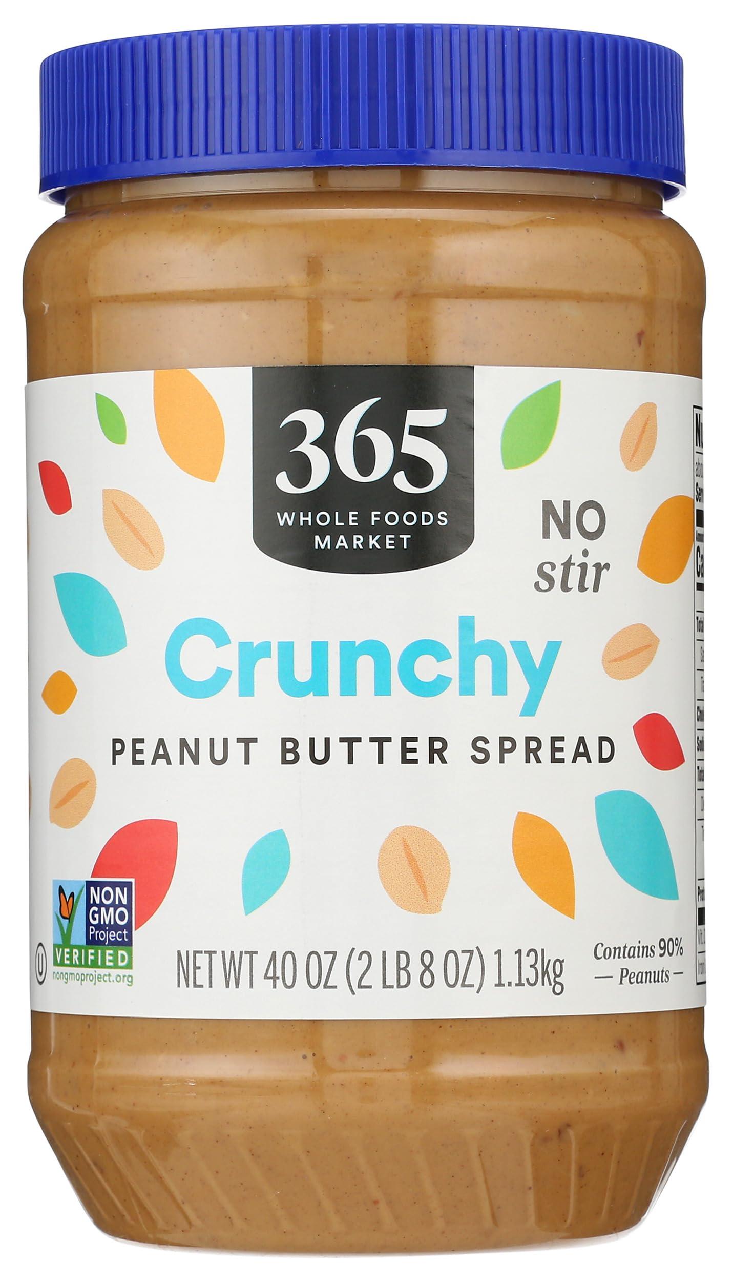 365 by Whole Foods Market, Peanut Butter Spread, Crunchy No Stir, 40 Ounce