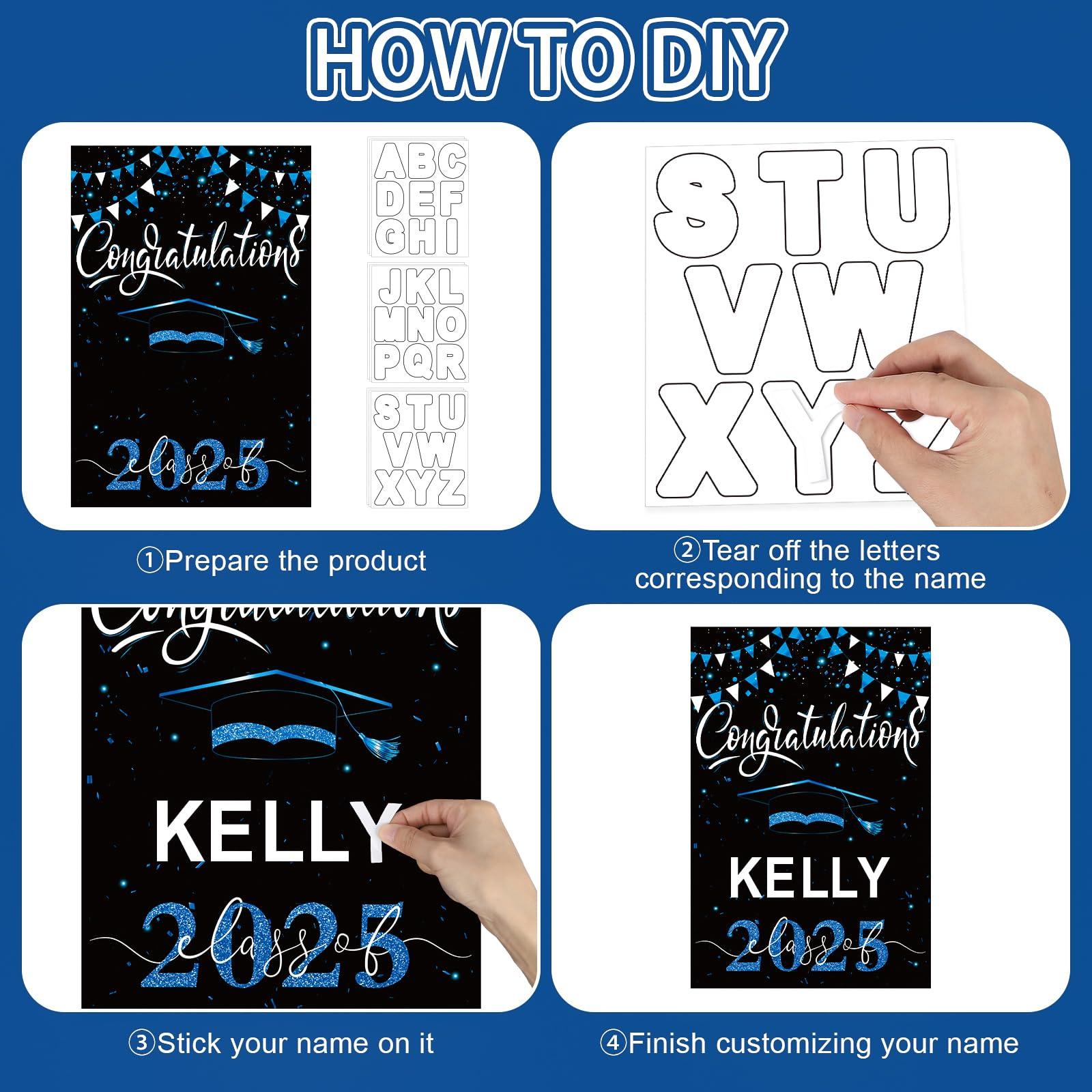 Graduation Flags Personalized 2025, Graduation Garden Flag Double Sided Class Of 2025, Congrats Grad Garden Flags For Outside Yard Decoration, 18x12 Inch (Black Blue) - Image 4