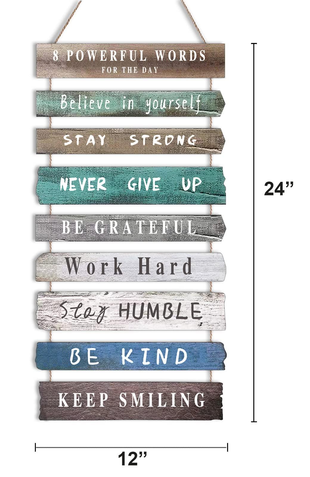 Inspirational Wall Art Decor for Office, Wooden Rustic Hanging Motivational Wall Art Decoration Sign, Inspiring Positive Quotes Wall Art for Home Living Room Bedroom Bathroom Classroom Gym 12"x24" - Image 3