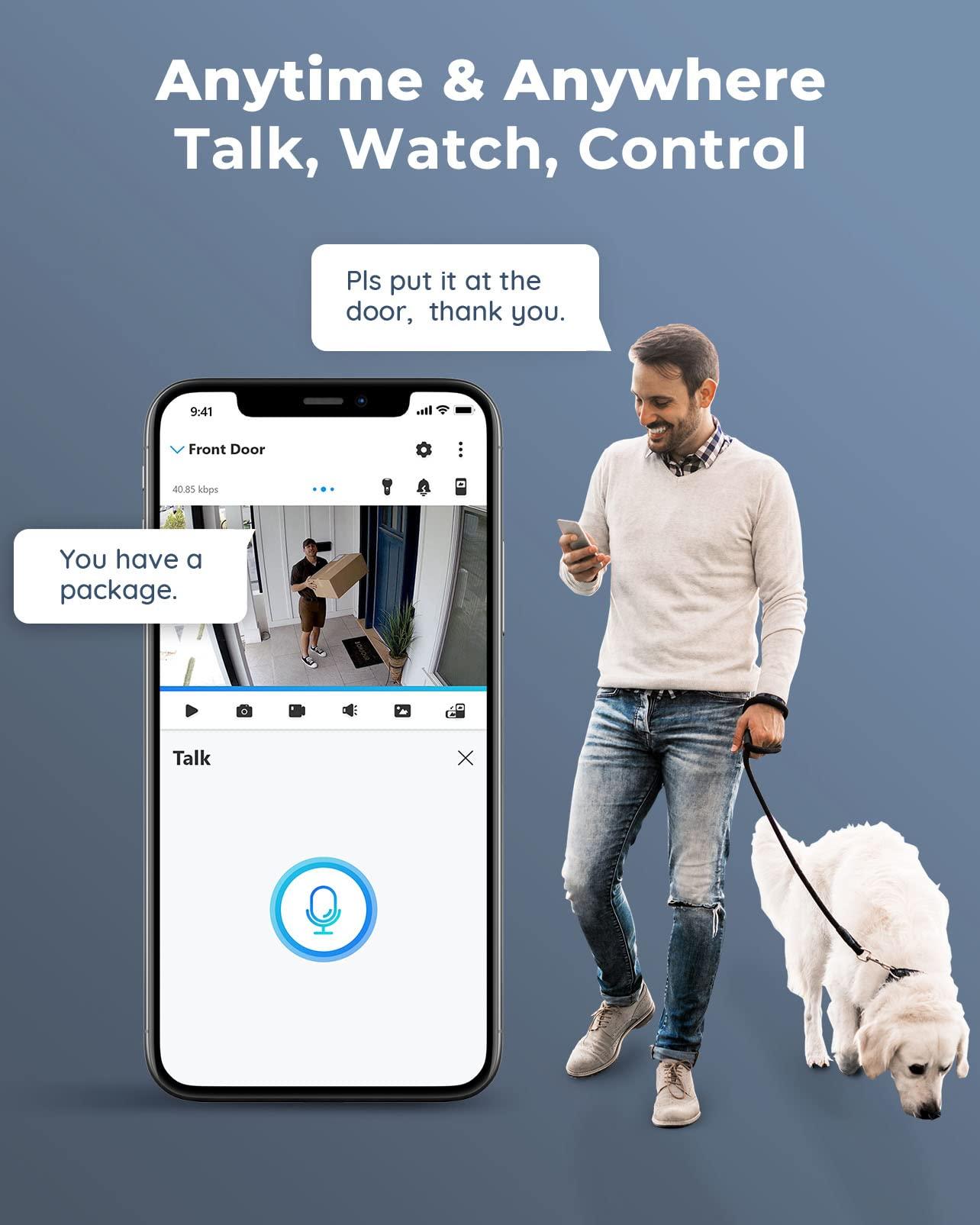 REOLINK 12MP PoE Security Camera System, 8pcs H.265 12MP Security Cameras, Person Vehicle Pet Detection, Two-Way Talk, Spotlights Color Night Vision, 16CH NVR with 4TB HDD, RLK16-1200D8-A - Image 4