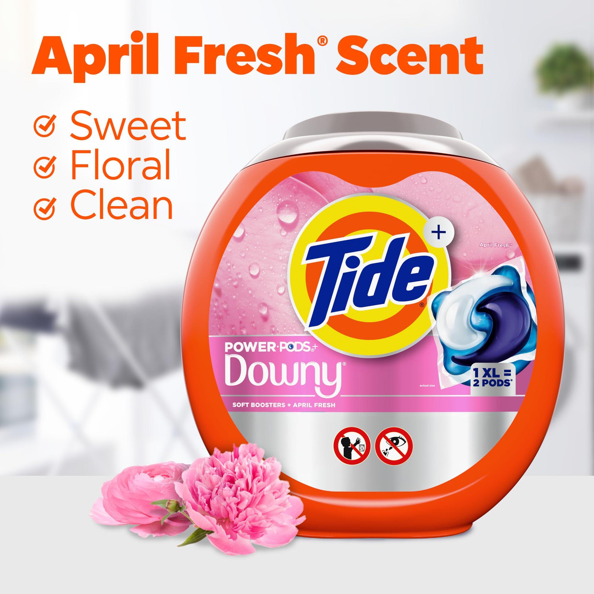 Tide Power PODs 2-in-1 Laundry Detergent Pacs with Downy Soft Boosters, Lasting Freshness with April Fresh Scent, 45 Count, Tide Laundry Detergent, Washing Detergent - Image 7