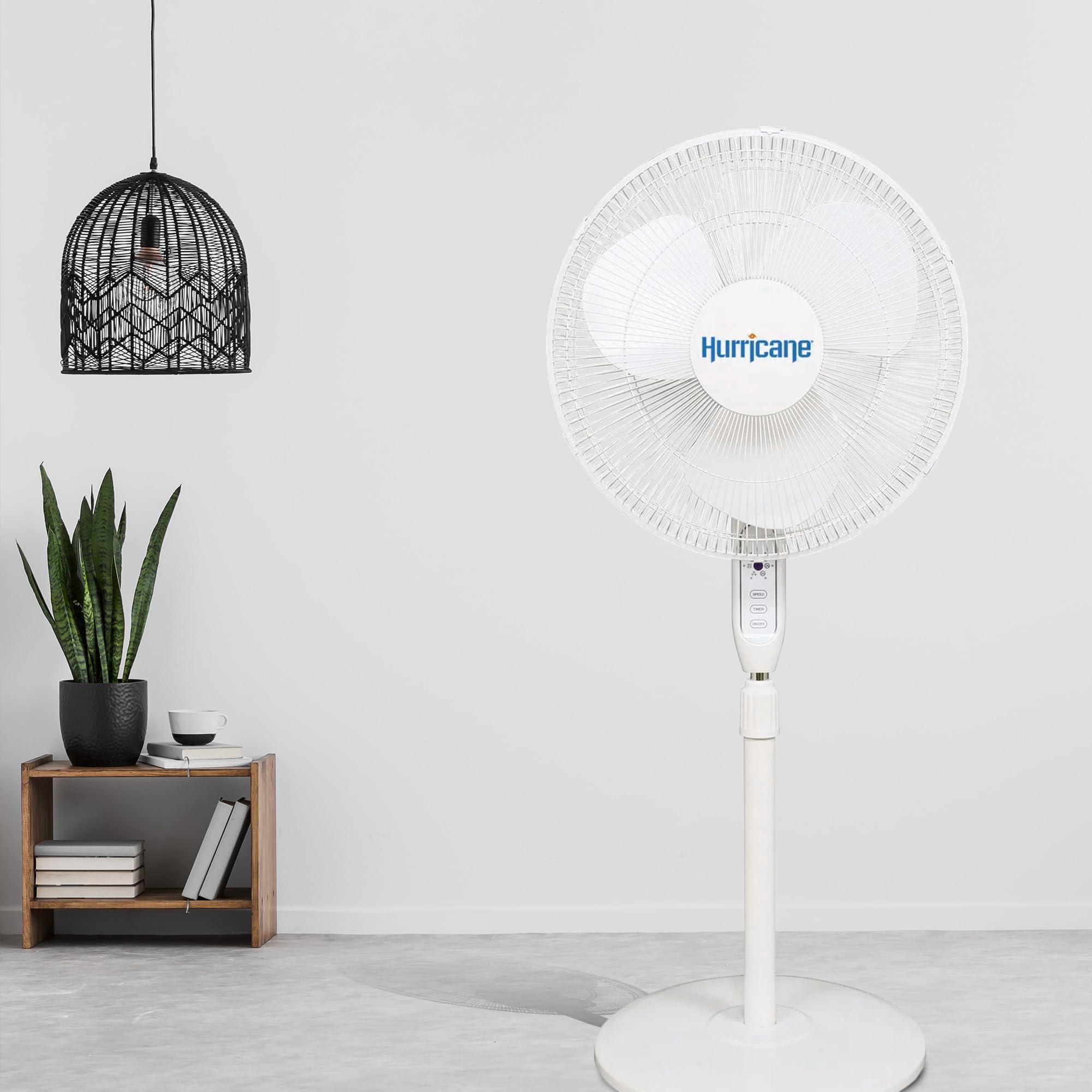 Hurricane Oscillating Pedestal Stand Fan for Home & Bedroom, 16" Supreme, White - Portable Standing Electric Fan for Indoor & Outdoor Cooling - Image 7