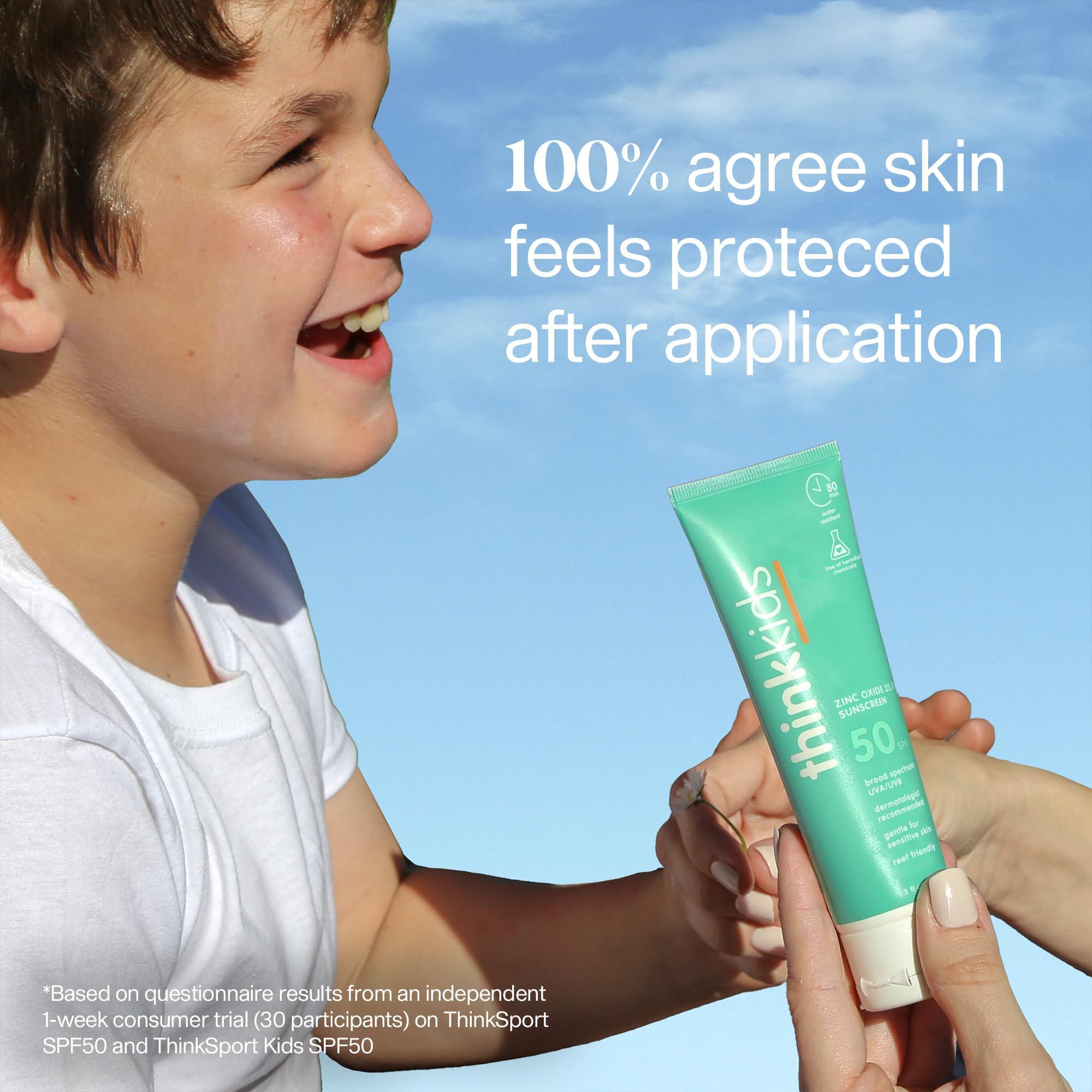 Thinkkids Safe Mineral Sunscreen SPF 50+, 3 Fl Oz, Natural, Water Resistant Reef Safe Sunscreen for Children, Broad Spectrum UVA/UVB Sun Screen - Image 7