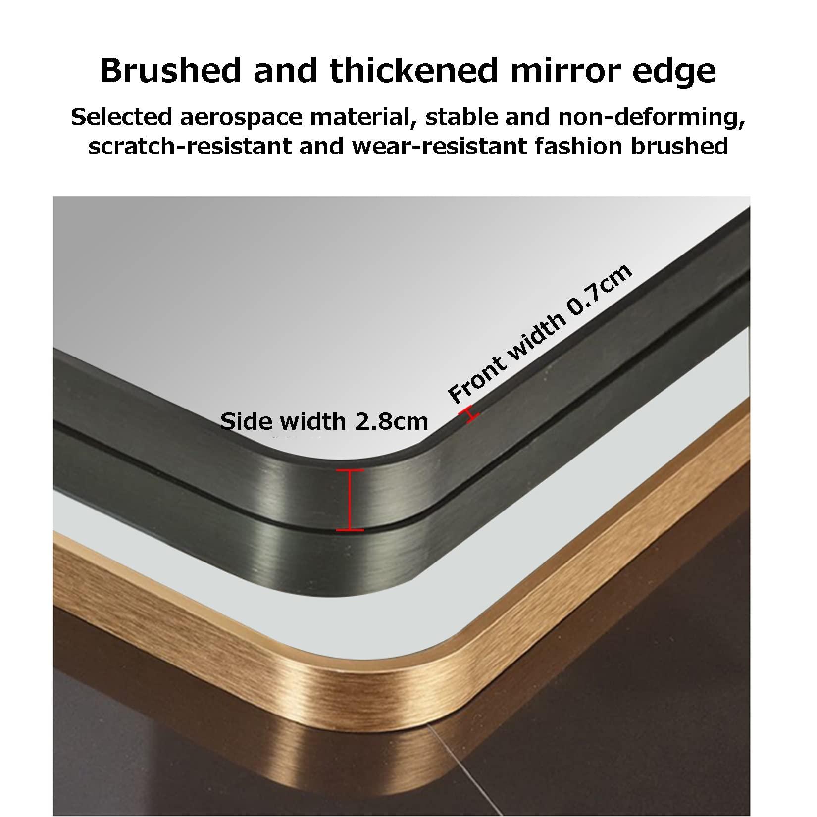 Oval Wall-Mounted Mirrors, Metal Frame Makeup Shaving Bathroom Mirrors, Modern Hanging Vanity Mirror for Bedroom, Living Room and Entryway (Color : Black, Size : 40x70cm) - Image 4