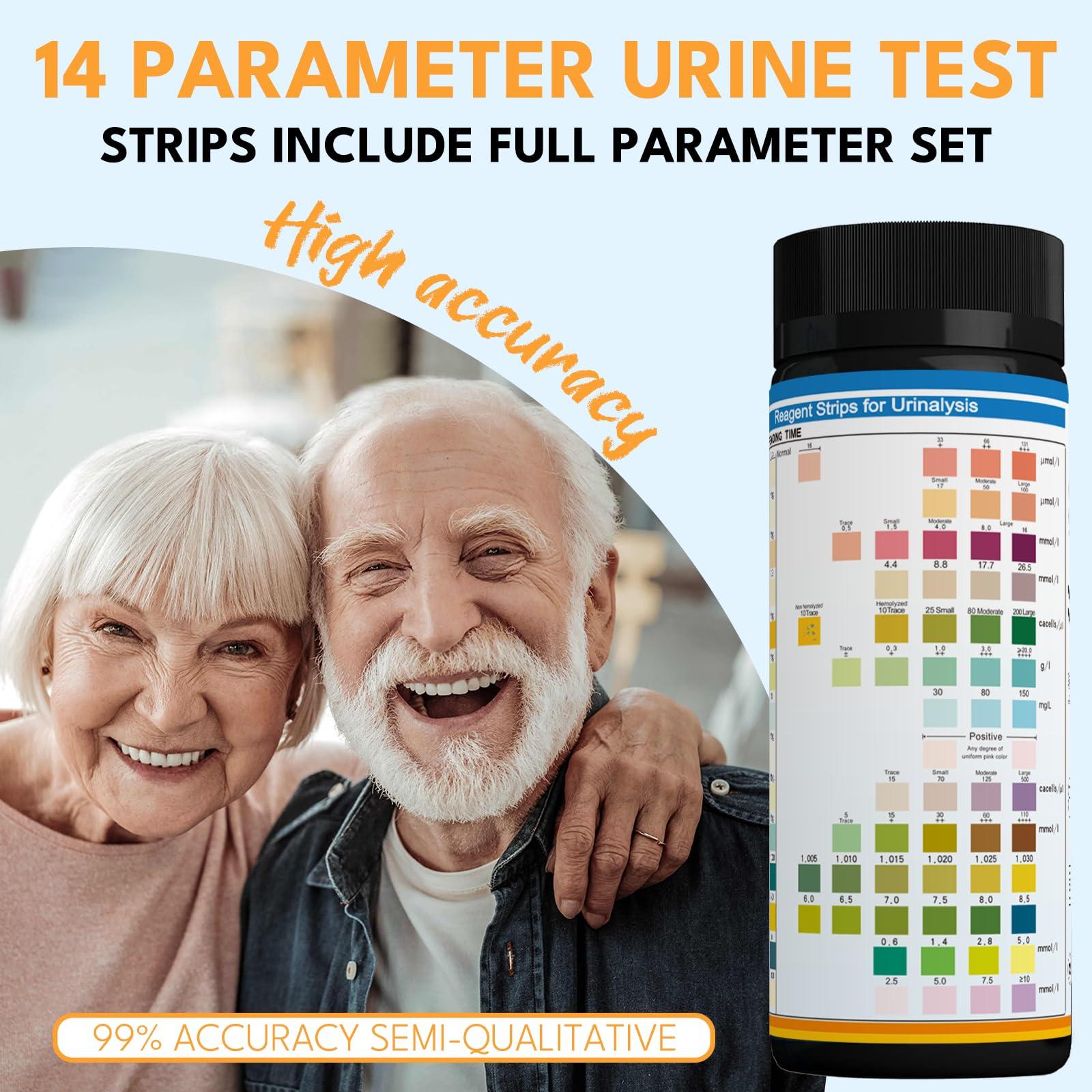 14-URS Reagent Test Strips [120 ct] for Urinalysis and Detection of UTI, LEK, Pro, Ket and More, Comprehensive Test - for Men & Women at Home Use with Reliable Results in 60 sec. - Image 2