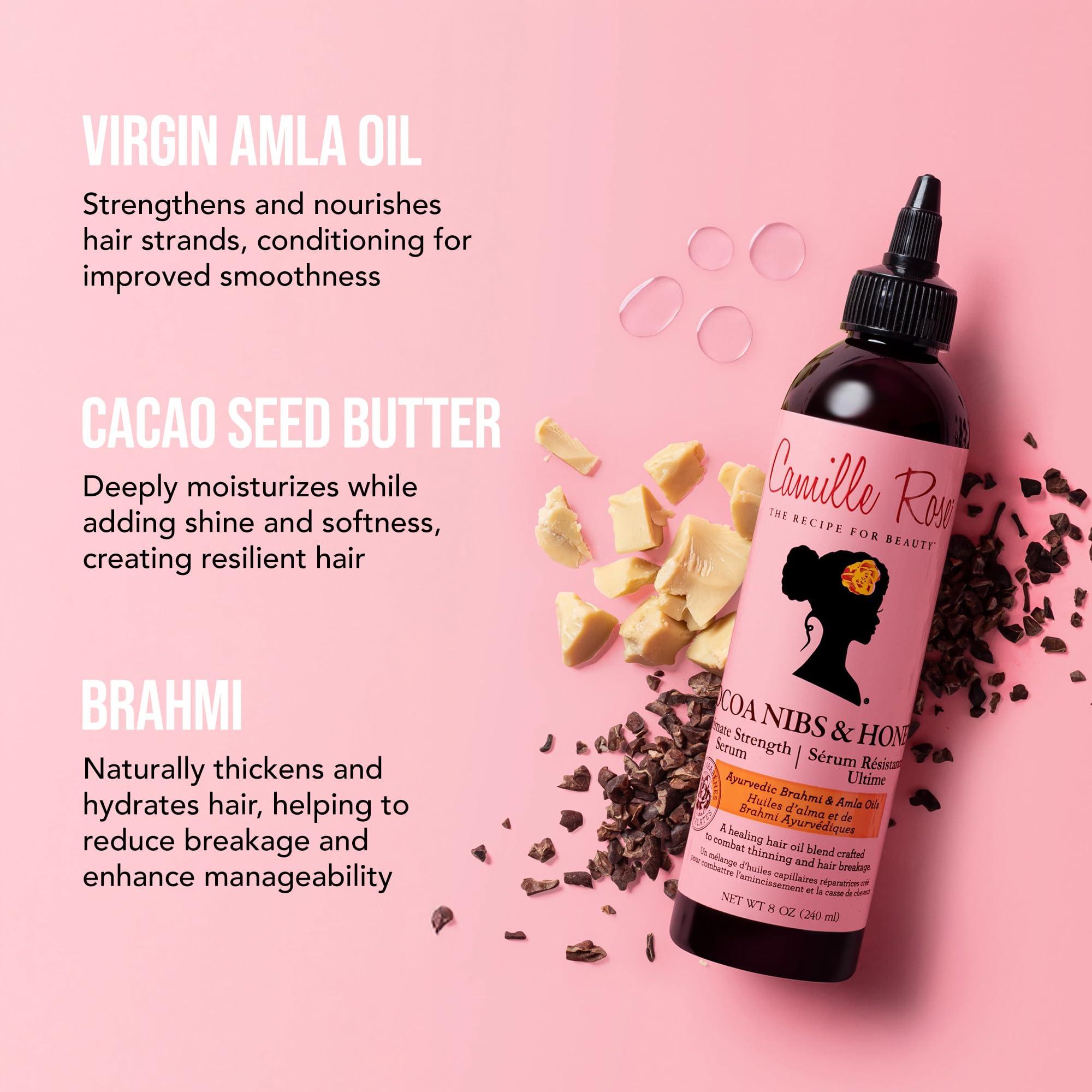 Camille Rose Cocoa Nibs & Honey Hair Growth Serum, with Amla Oil to Naturally Thicken Strengthen and Condition, for All Hair Types, 8 oz - Image 2