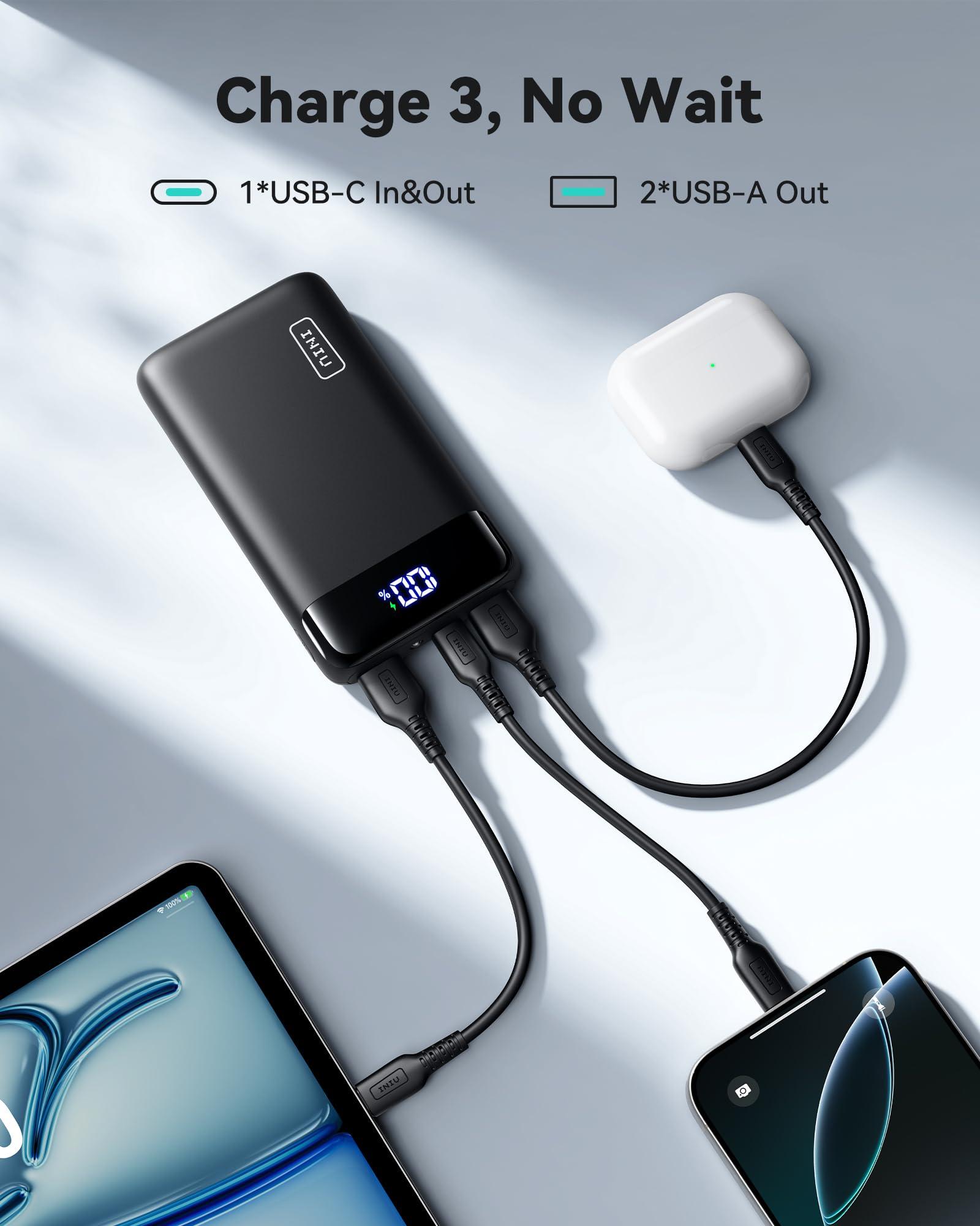 INIU Portable Charger, 22.5W 20000mAh USB C in & Out Power Bank Fast Charging, PD 3.0+QC 4.0 LED Display Phone Battery Pack Compatible with iPhone 16 15 14 13 Pro Samsung S23 Google iPad Tablet, etc - Image 4