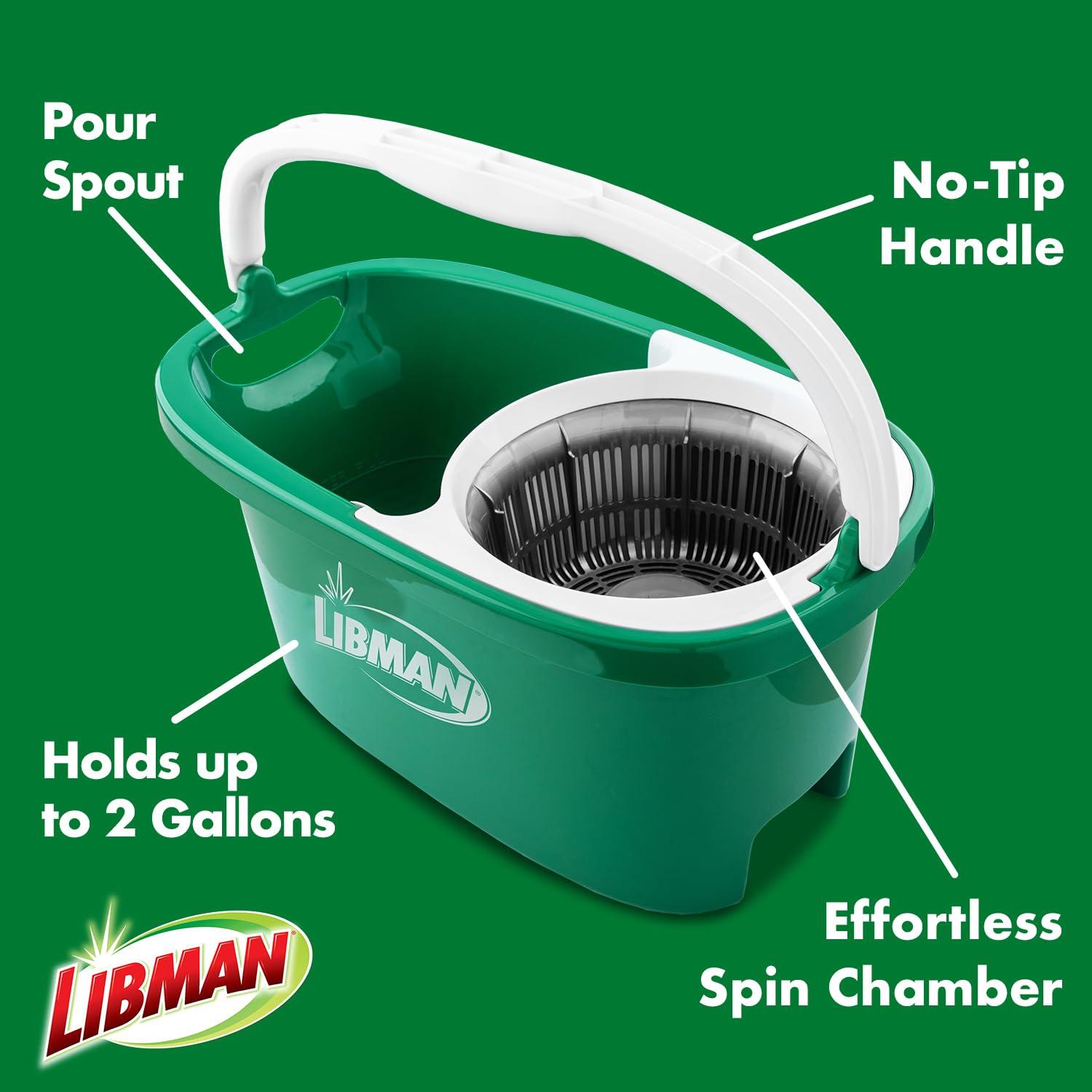 Libman Tornado Spin Mop System with 3 Refill Heads, Microfiber Spinning Mop and Bucket with Wringer Set for Home, Floor Cleaning of Hard-Wood, Laminate, Tile, All Surface Cleaner, 4 Total Mop Heads - Image 5