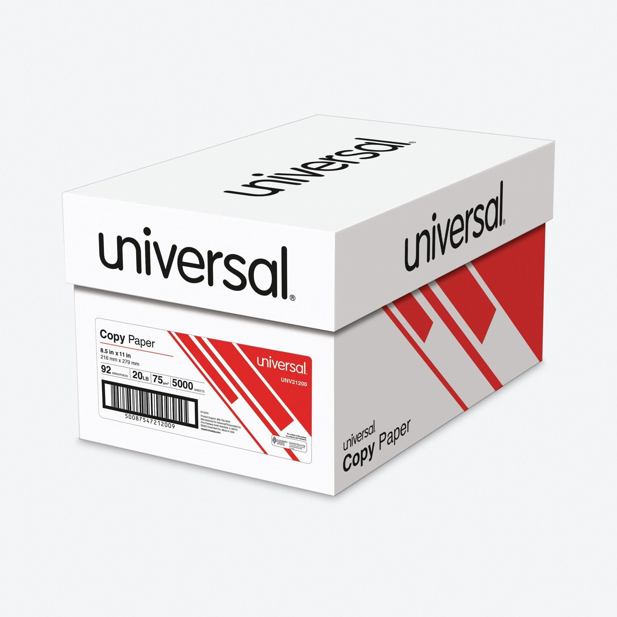 Universal 21200 Copy Paper, 92 Brightness, 20lb, 8-1/2 x 11, White (Case of 5000 Sheets) - Image 2