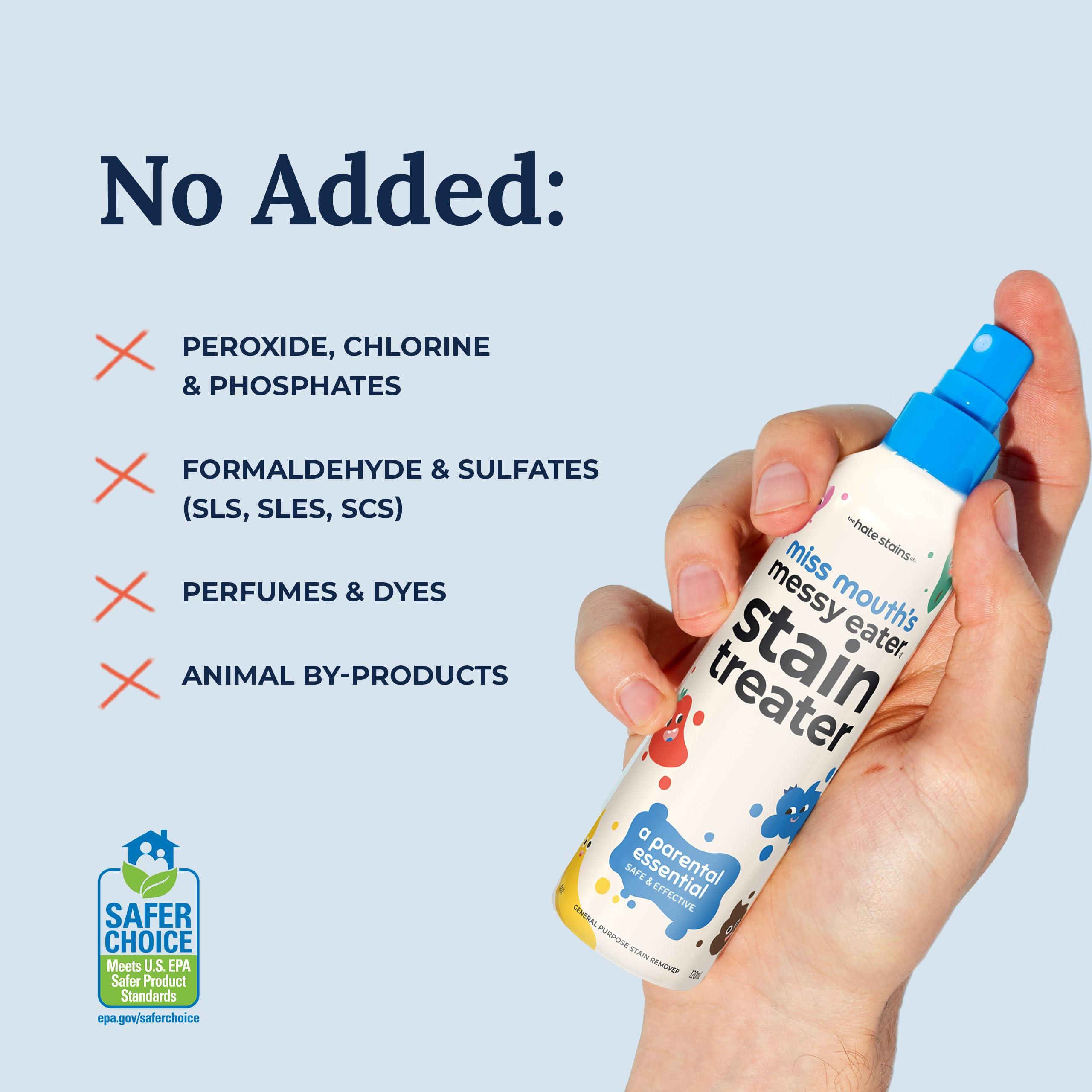 Miss Mouth's Messy Eater Stain Treater Spray - 4oz Stain Remover - Newborn & Baby Essentials - No Dry Cleaning Food, Grease, Coffee Off Laundry, Underwear, Fabric - Image 4
