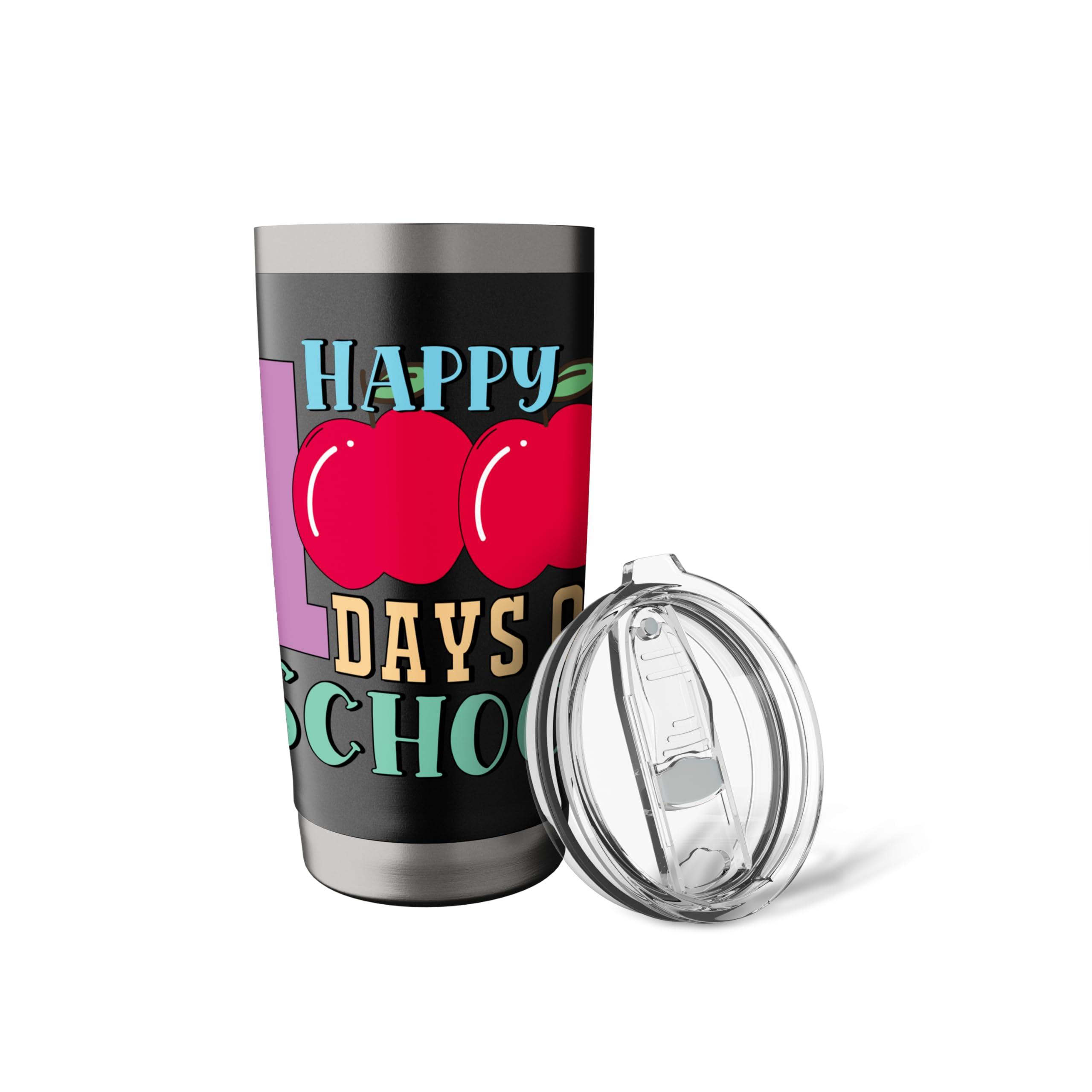 Happy 100 Days Of School Apple Celebration Stainless Steel Insulated Tumbler - Image 6