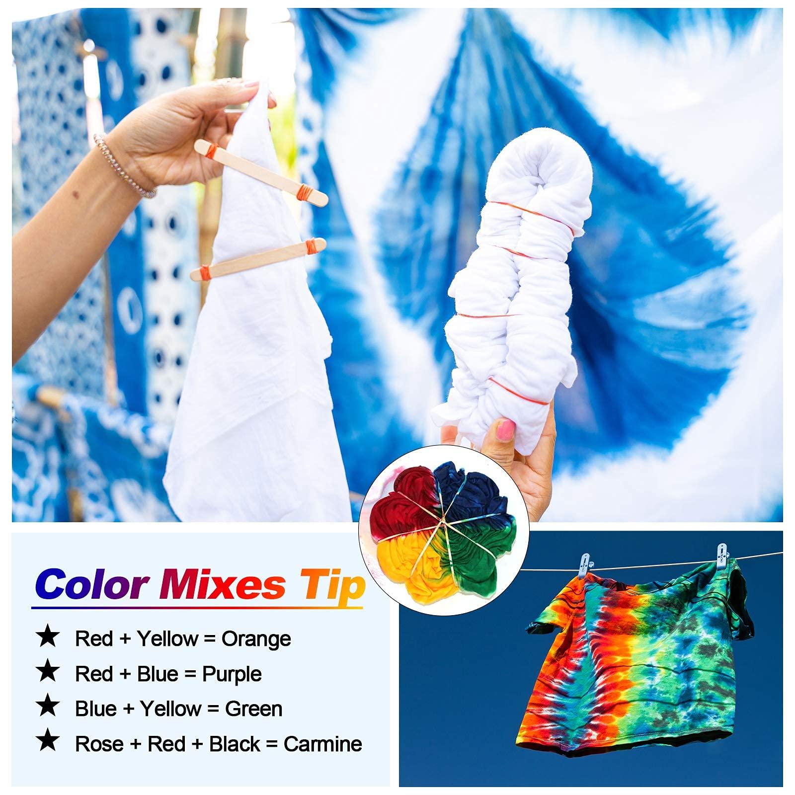 Large Tie Dye Kit for Kids and Adults - 239 Pack Permanent Tie Dye Kits for Clothing Craft Fabric Textile Party Group Handmade Project (Dye up to 60 Medium Adults T-Shirts!) - Image 7