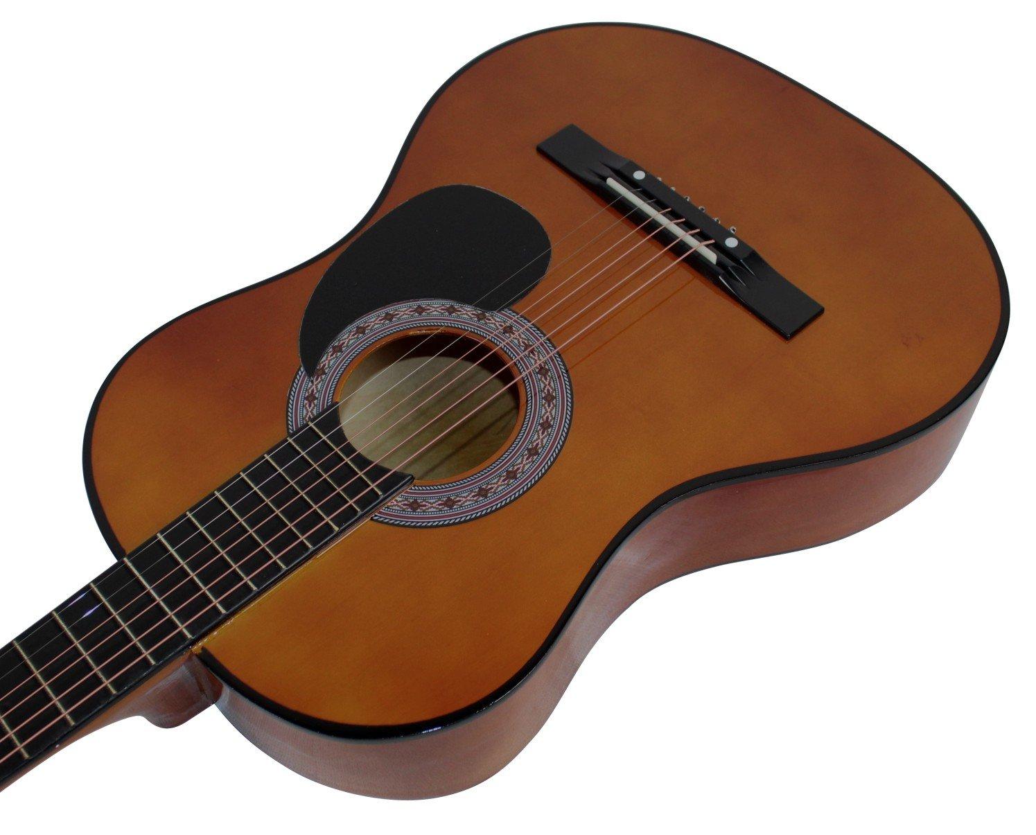 YMC 38" Coffee Beginner Acoustic Guitar Starter Package Student Guitar With Gig Bag,Strap, 3 Thickness 9 Picks,2 Pickguards,Pick Holder, Extra Strings, Electronic Tuner -Coffee - Image 5