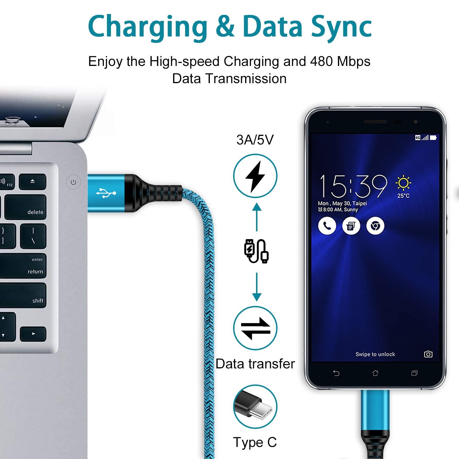 C Charger Cord Fast Charging USB Type C Cable Android Charger Cables 6FT 2Pack for Samsung Galaxy S25 S24 S23 S22 S21 S20 Ultra S20+ Note 20 10 S10 S9 Plus A12 A11 A52 Google Pixel 6 5 4 4a 3a XL - Image 5