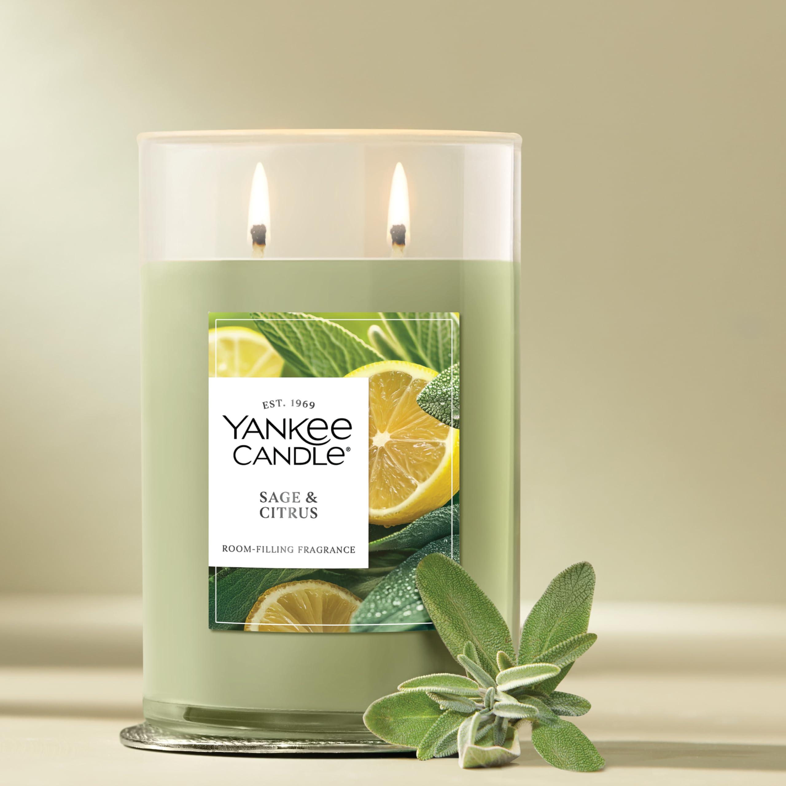 Yankee Candle Large Tumbler Scented Candle with up to 80 Hour Burn Time, Premium Plant Wax Blend for Consistent Burn, 20 oz Tumbler Candle with Room Filling Fragrance, Sage & Citrus - Image 2