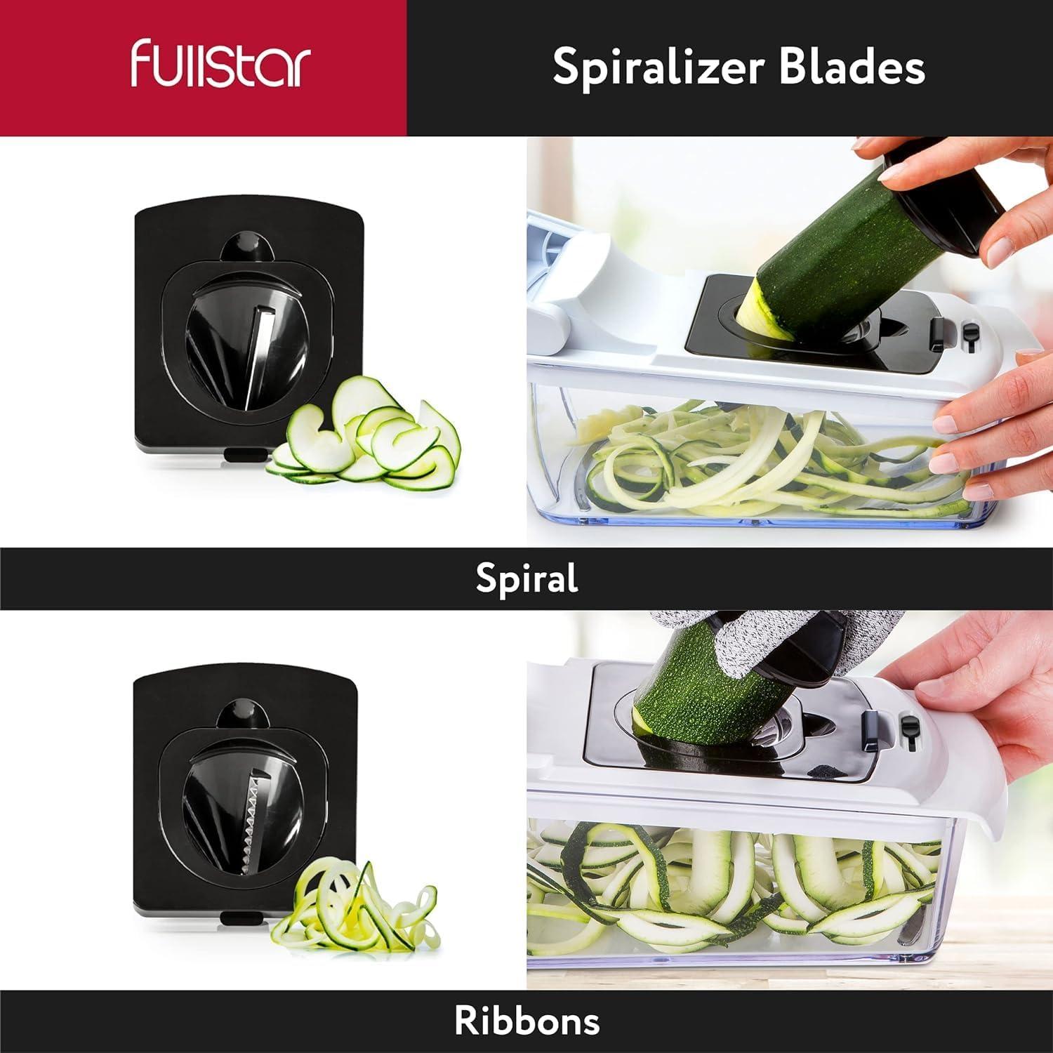 Fullstar Vegetable Chopper and Spiralizer - Food Chopper with Container, Fruit Slicer, Kitchen Gadgets & Accessories, Home Essentials (4 in 1, White) - Image 5