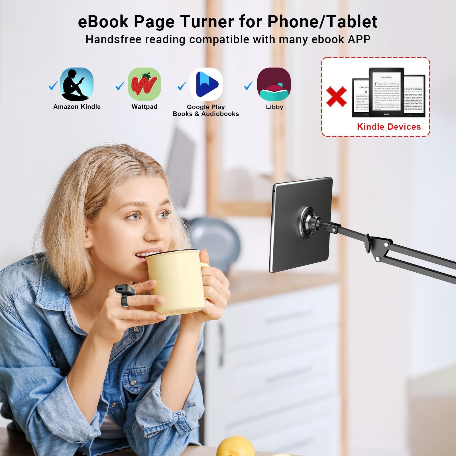 Scrolling Ring Remote for TikTok YouTube Instagram Shorts Video, Scroller Page Turner Clicker for Kindle APP Compatible with iPhone iPad Android Phone, Remote Shutter Control for Phone Camera - Image 4