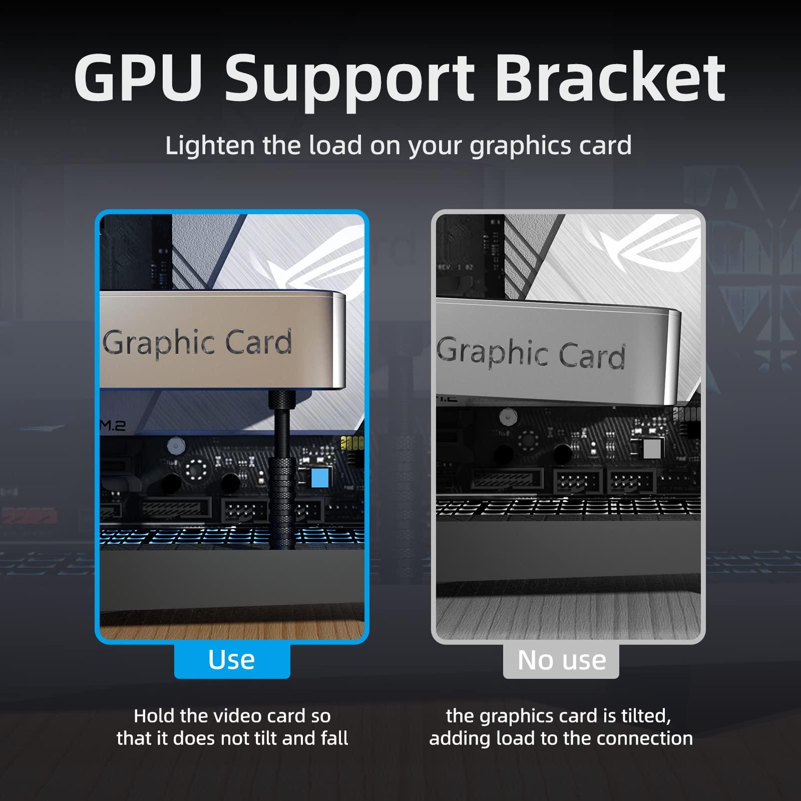 Ausvrkkit GPU Support Bracket, 2.75-4.52Inch GPU Sag Bracket with Non-Slip Sheet, GPU Holder for Prevent Graphics Card Sag (Black) - Image 2