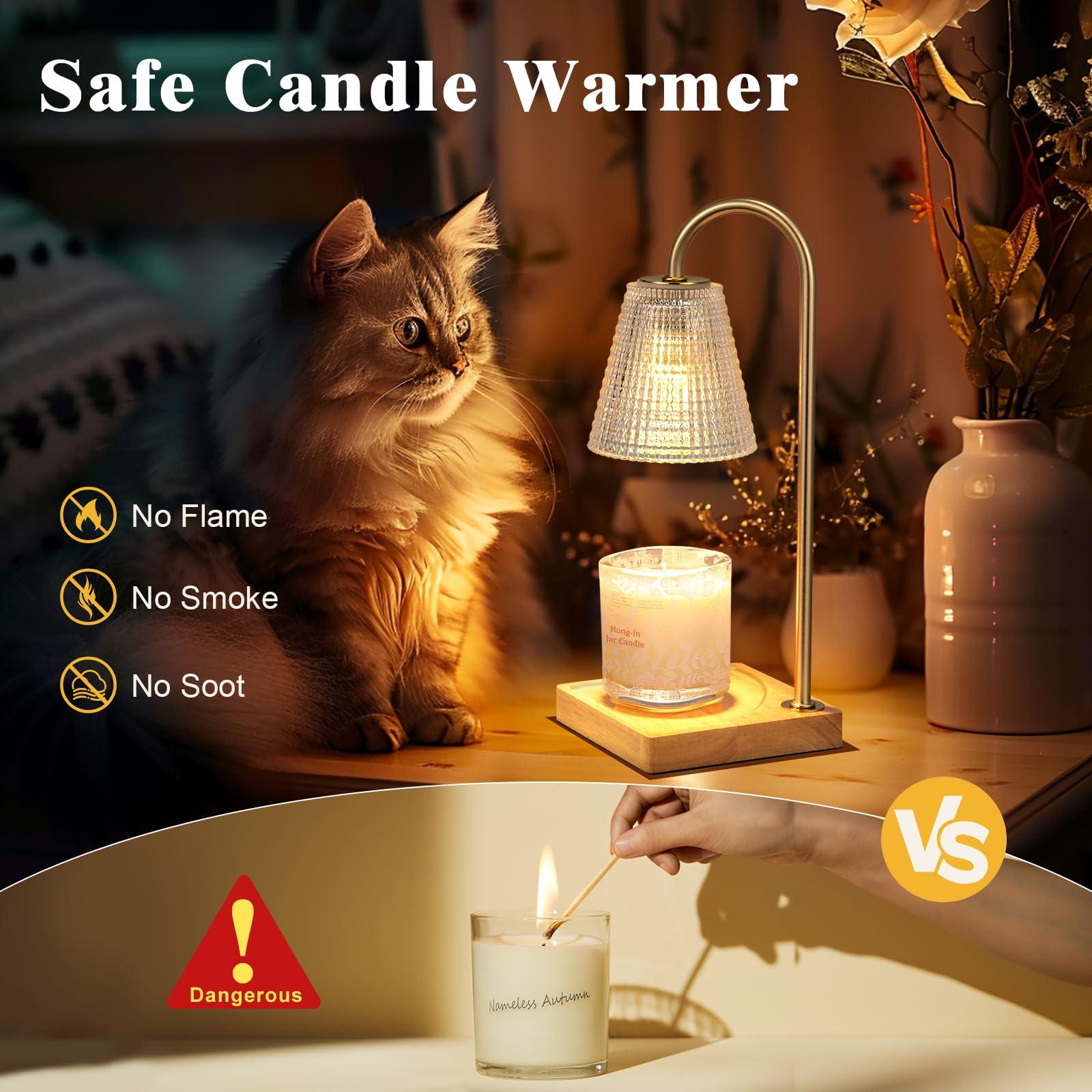 Hong-in Candle Warmer Lamp with Timer Dimmer,Birthday Gifts for Women Mom,House Warming Gifts New Home Room Decor,Wax Warmer for Scented Wax Jar Candles with Unique Dotted Lampshade - Image 5