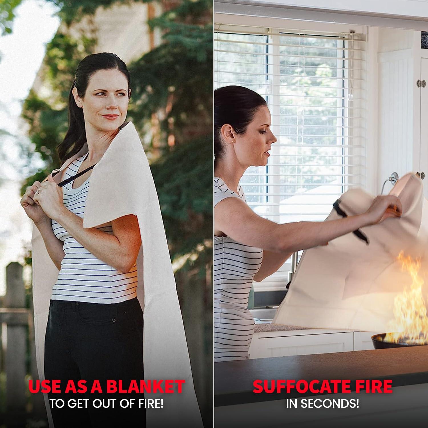 Prepared Hero Emergency Fire Blanket - 2 Pack - Fire Suppression Blanket for Kitchen, 40” x 40”, for Home, Fiberglass Fire Blanket. - Image 8