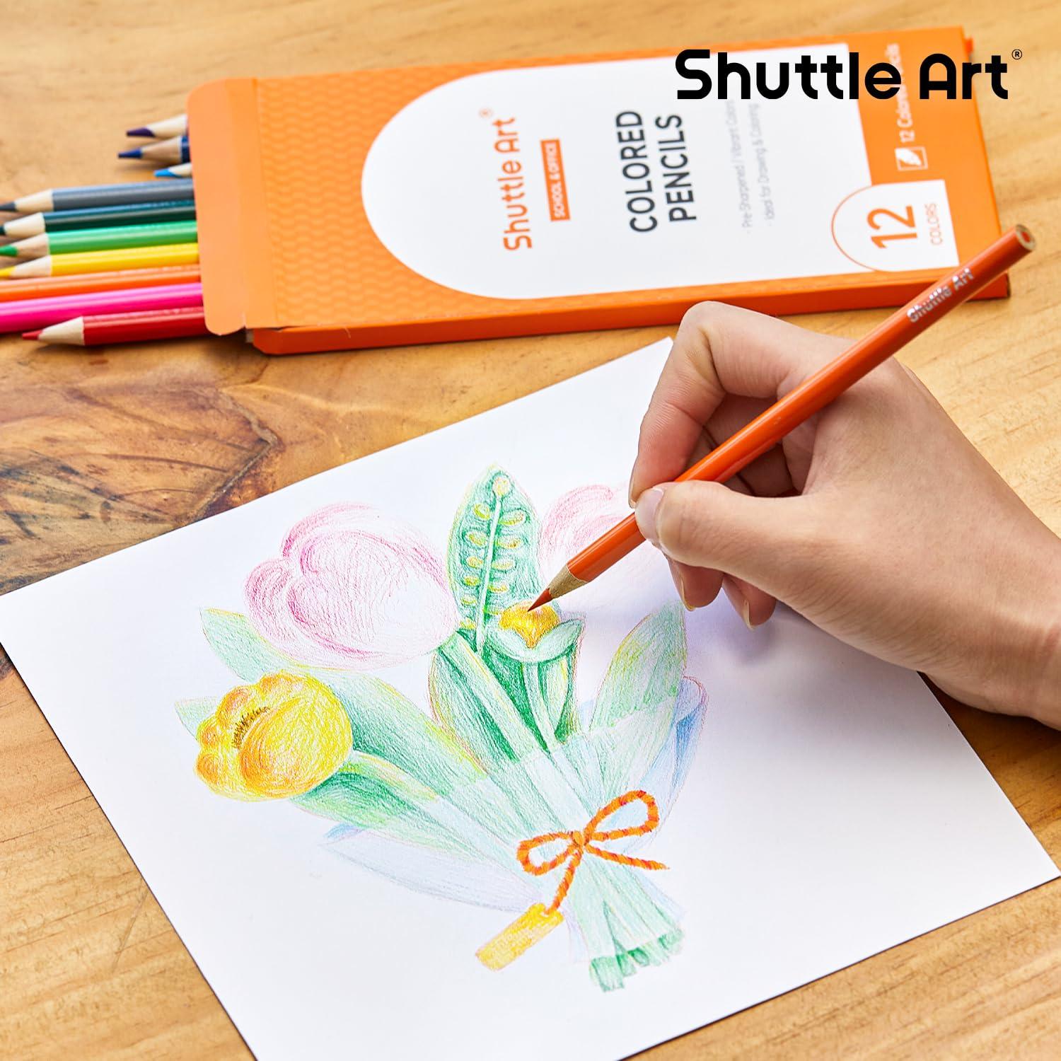 Shuttle Art 720 Colored Pencils Bulk, 12 Vibrant Colors, Pack of 60, Pre-sharpened Coloring Pencils, Wood Colored Pencil for Kids Teachers, Classroom Essentials, Back to School Supplies - Image 2
