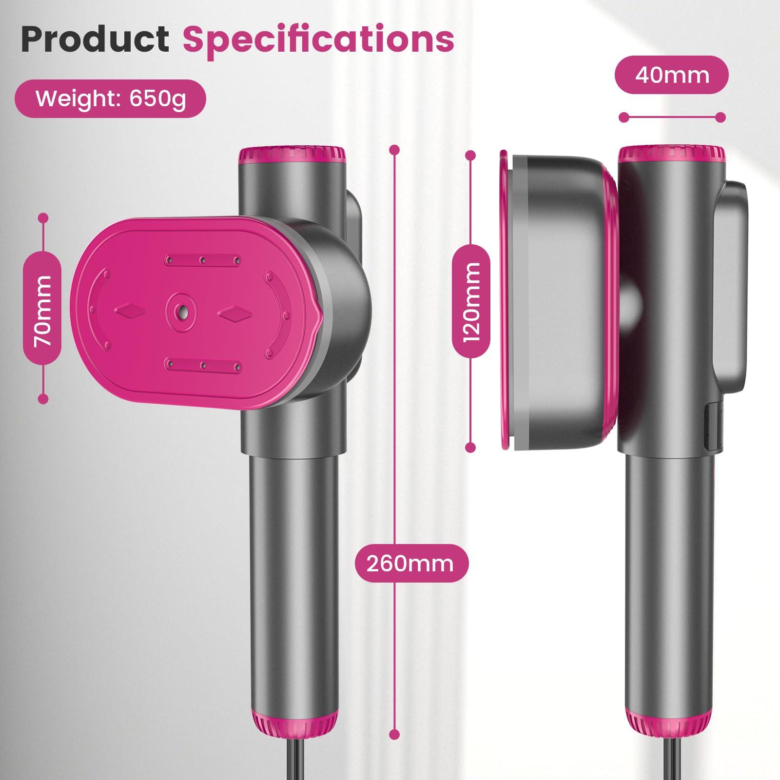 Handheld Portable Steamer for Clothes - LCD Display, Dual Function Wet/Dry Iron, 15s Heat-up, Rotatable Head - Home Travel Use clothes steamer - Image 2