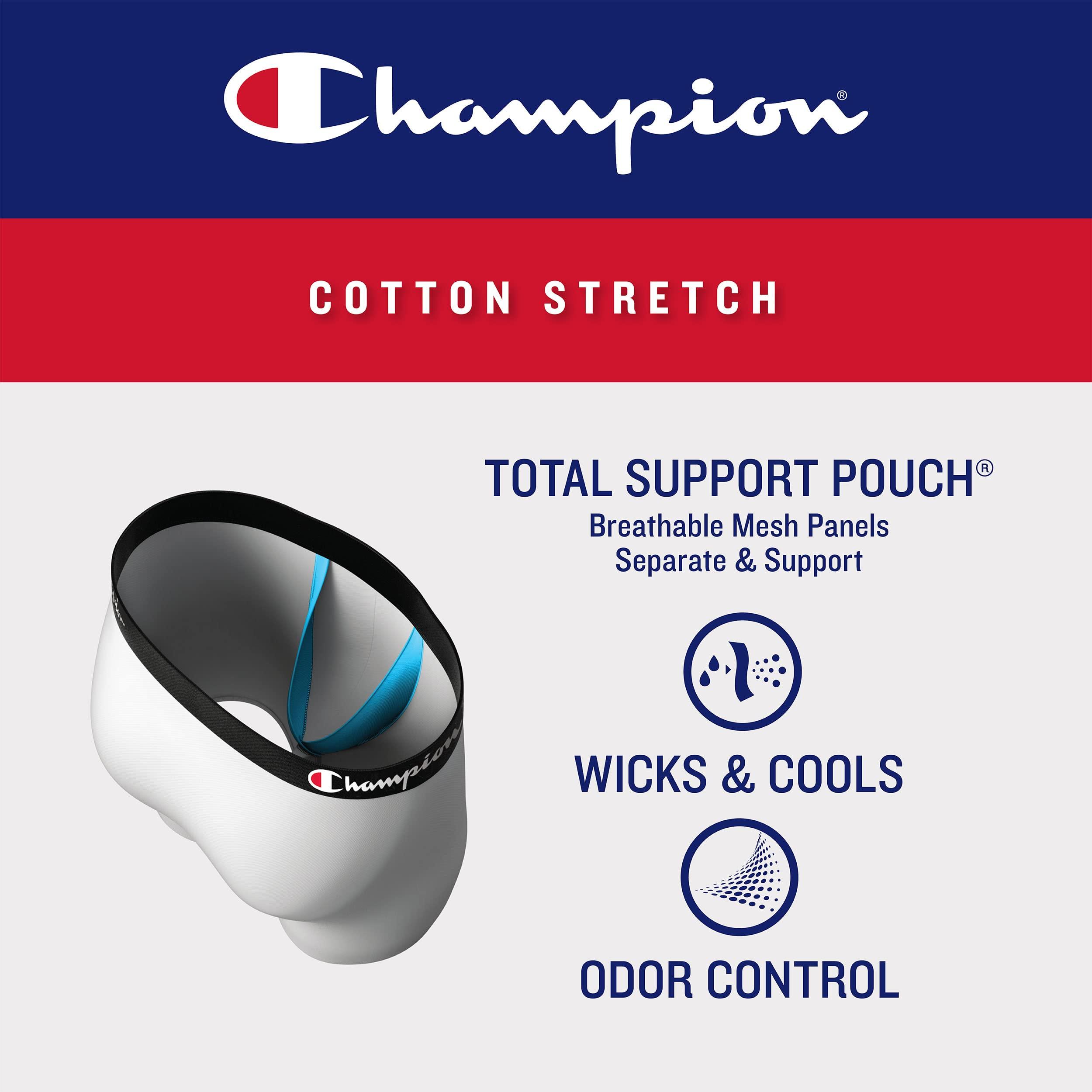 Champion Men's Underwear Boxer Briefs, Total Support Pouch, Cotton Stretch, 3-Pack - Image 3