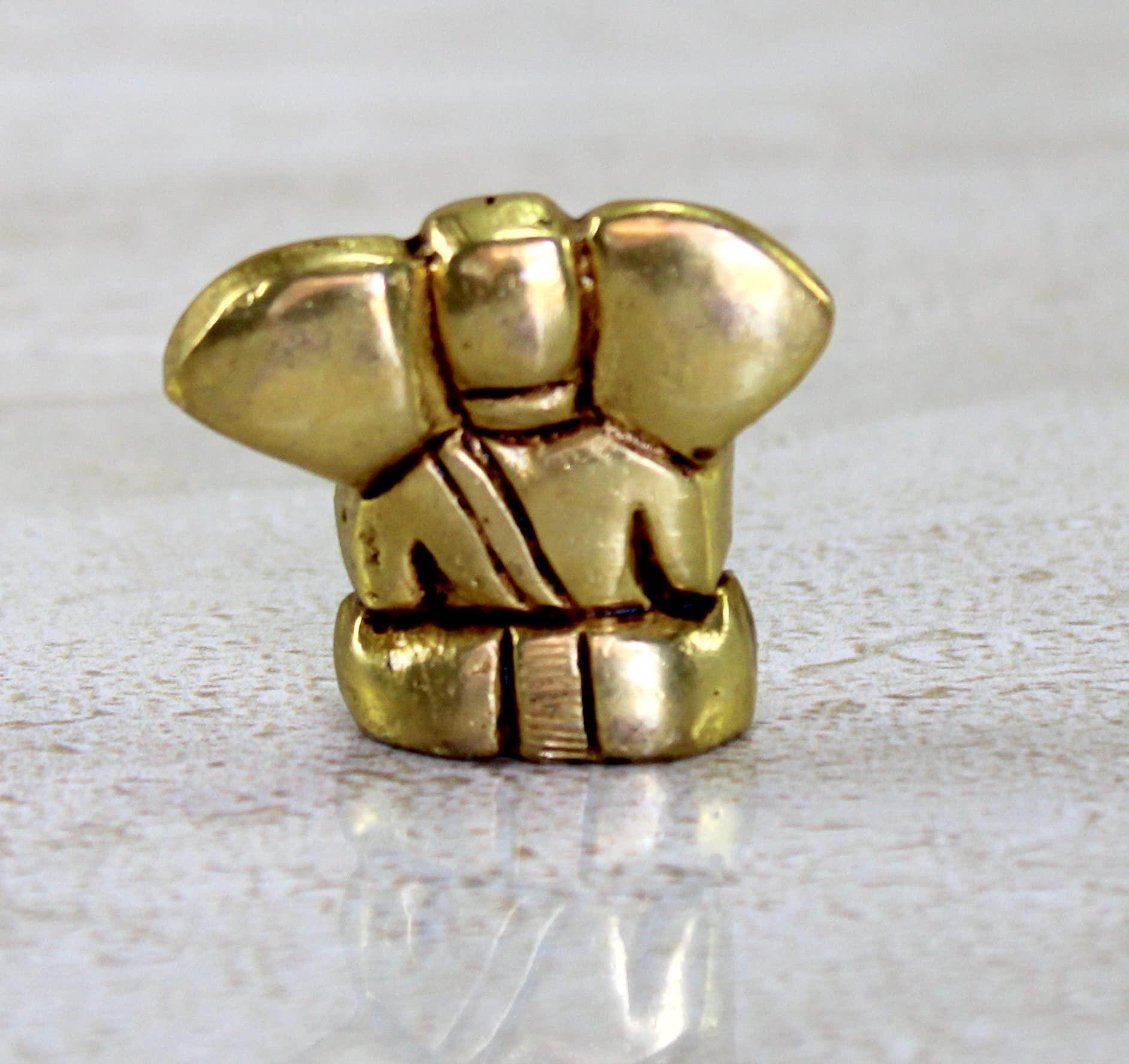 eSplanade Brass Ganesha Idol - 1.2 inches (Small Size) | Home Decor | Ganesh Ganesha | Bal Ganesh | Ganpati Ganapati Murti Statue (Antique) - Image 6
