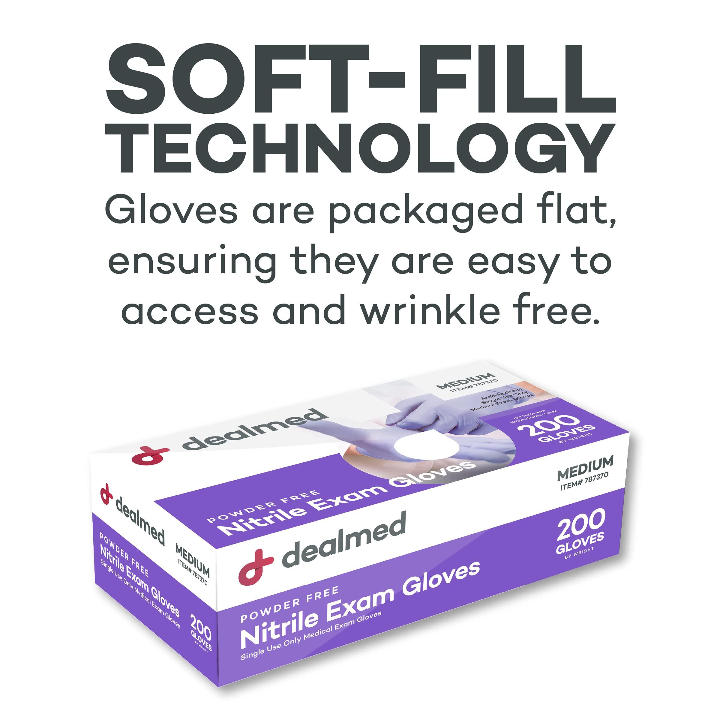 Dealmed Nitrile Medical Grade Exam Gloves, Disposable, Latex-Free, Medium (200 ct.) - Image 8