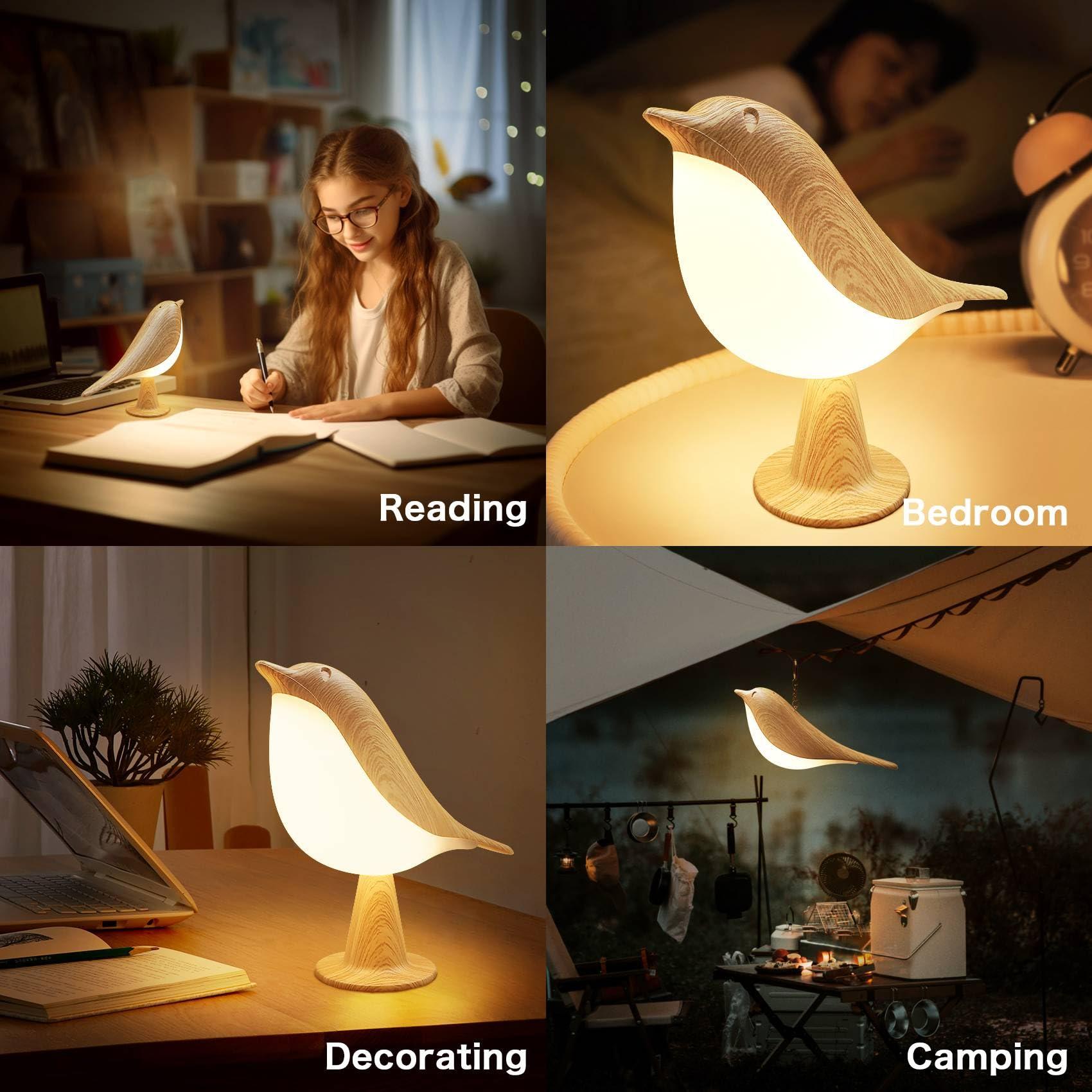 VViN 2 in 1 Small Desk Lamp, Bird Cordless Table Lamp with 3 Color Temperature Dimmer and Touch Sensor - Rechargeable Battery Night Light for Kids, Bedroom, Bedside, and Outdoor Use - Image 6