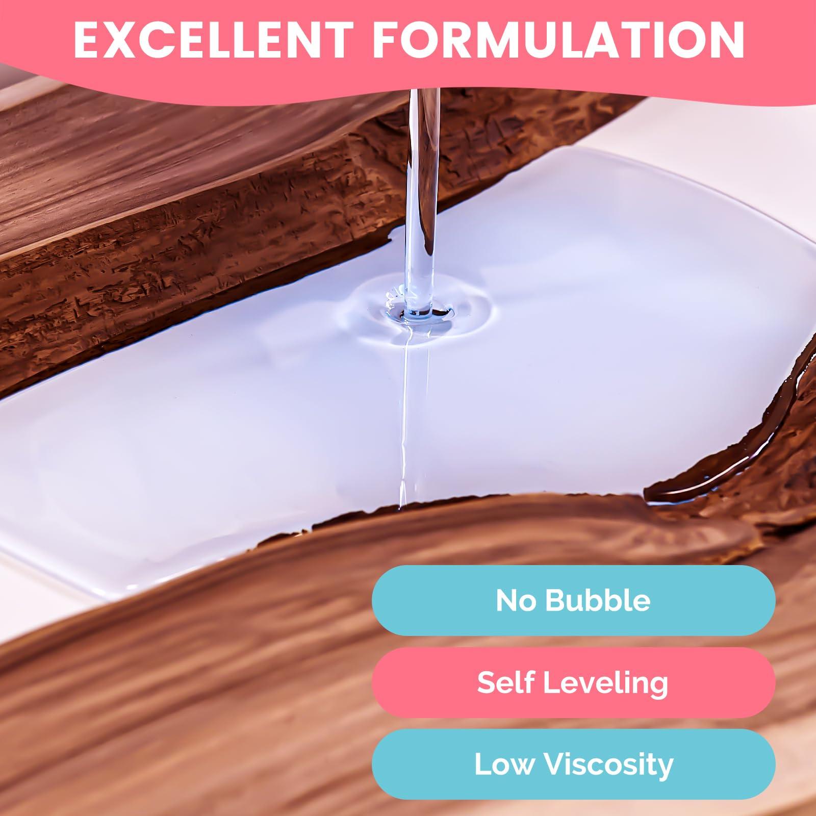 NASUBI Epoxy Resin Kit - 68OZ Crystal Clear Resin for Crafts, Mold, Wood, Jewelry Making, Art Casting Resin for Art, NO Bubble, 2 Part Clear Epoxy with Silicone Cups, Sticks, Pigment - Image 5