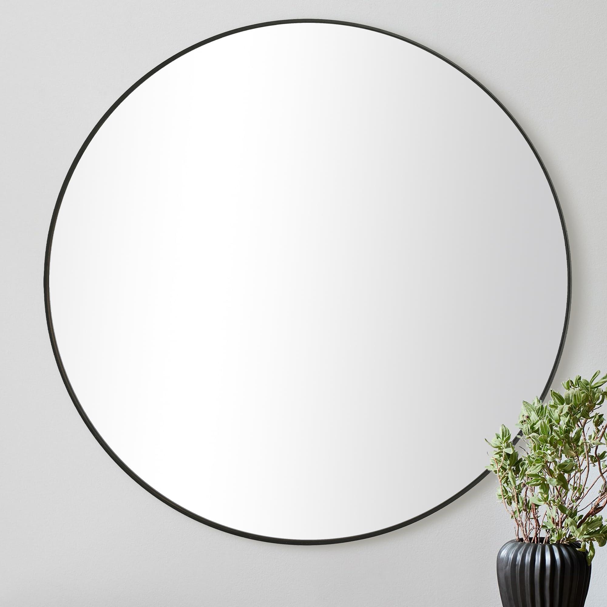 DUQIMO Round Wall Mirror 36 Inches,Large Circle Mirrors with Black Frame for Bathroom Entryway Bedroom & Living Room,Tempered Glass-Shatterproof Mirror(36" Black) - Image 6