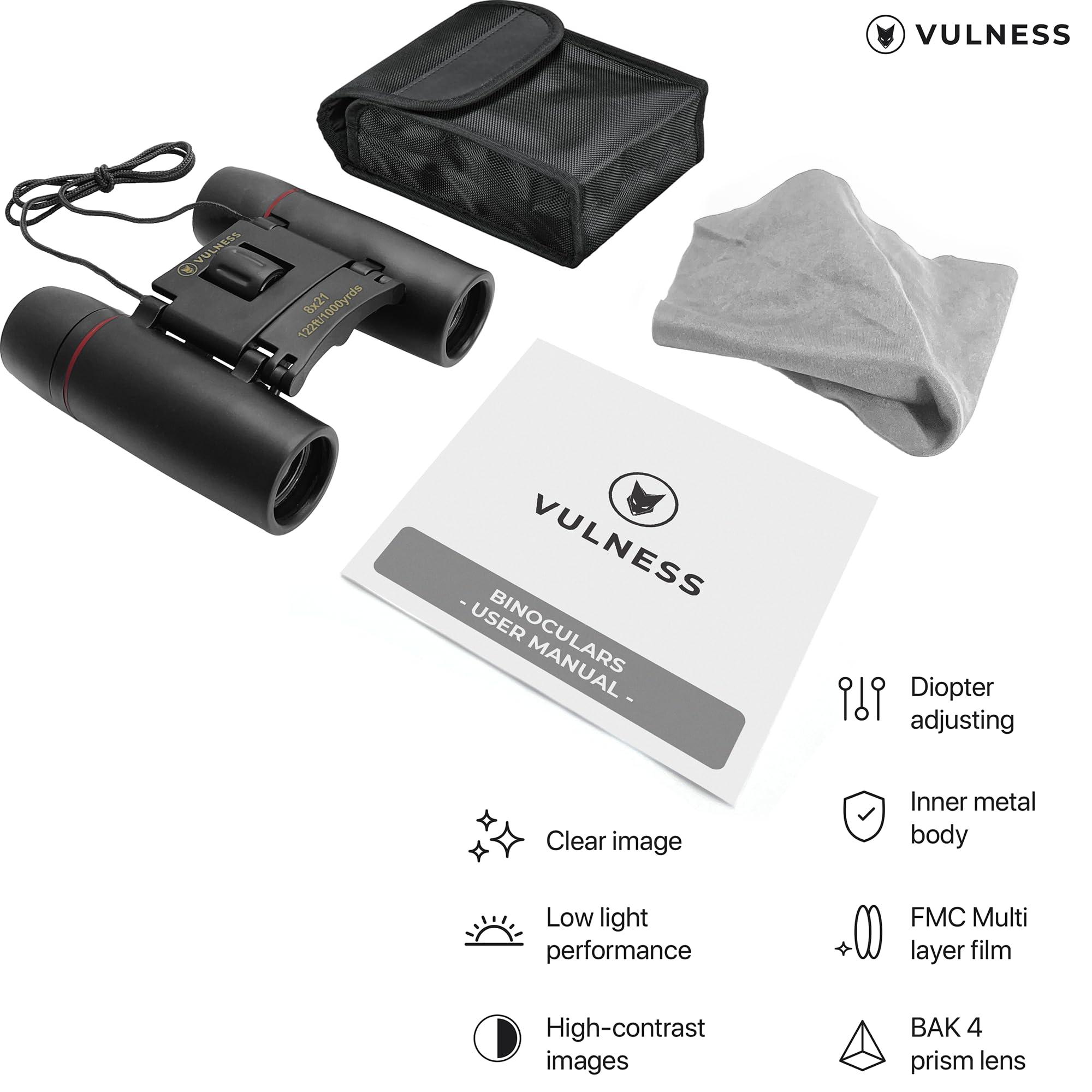 Small Binoculars for Adults and Kids | Cruise Ship Essentials Camping Bird Watching Travel Hiking Accessories Alaska Costa Rica Must Haves Packing List High Powered Mini Compact VULNESS (Black, 8X21) - Image 5