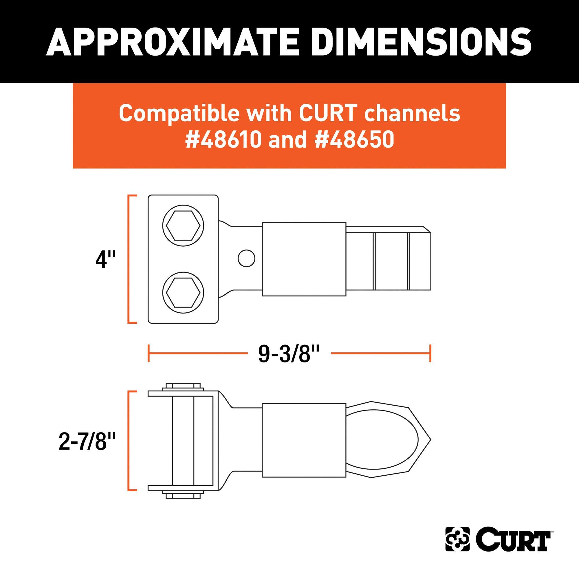 CURT 25319 Channel-Mount Adjustable Trailer Coupler, 2-Inch Hitch Ball, 7,000 lbs - Image 2