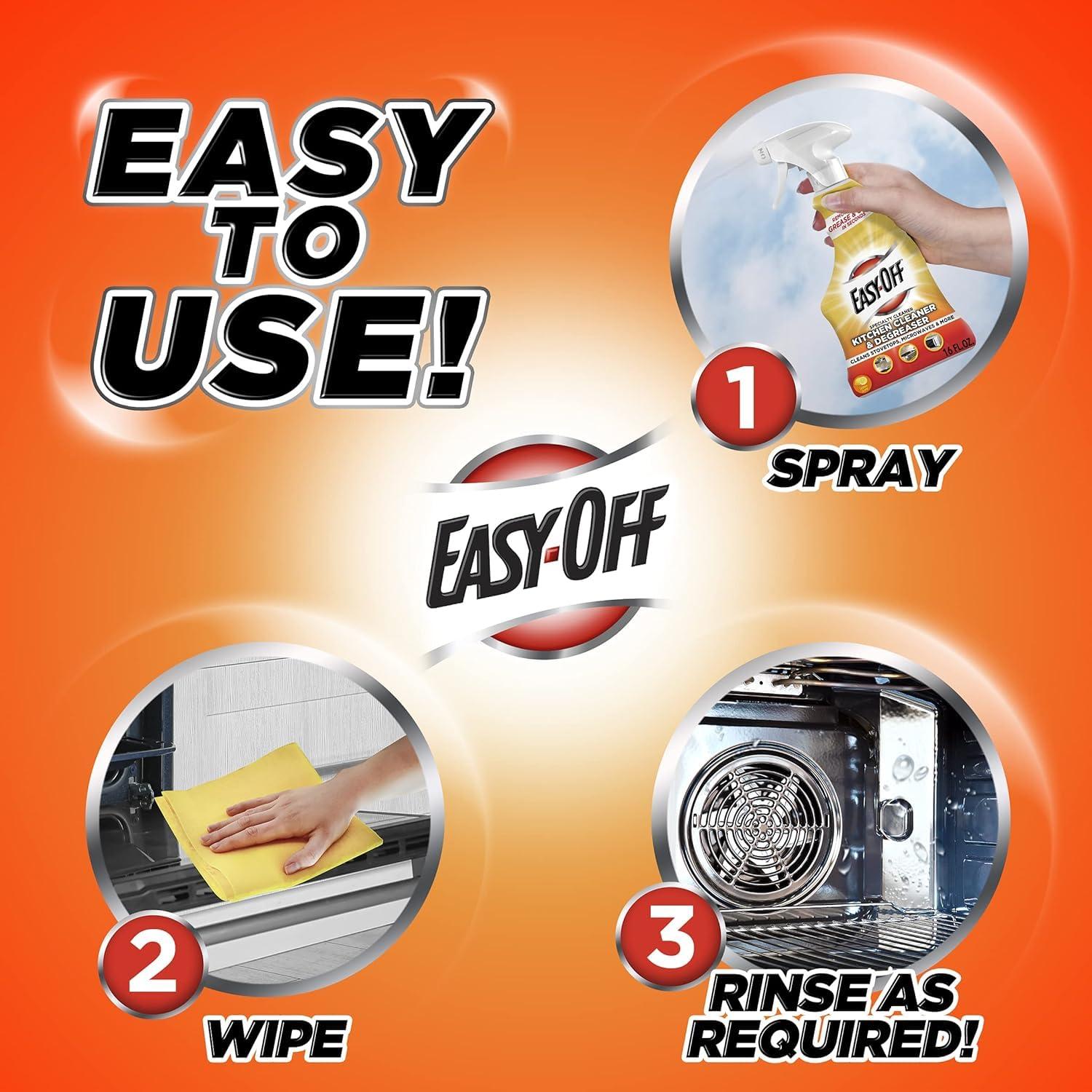 Easy-Off Specialty Kitchen Degreaser Cleaner, Clear, Lemon, 16 Fl Oz - Image 6