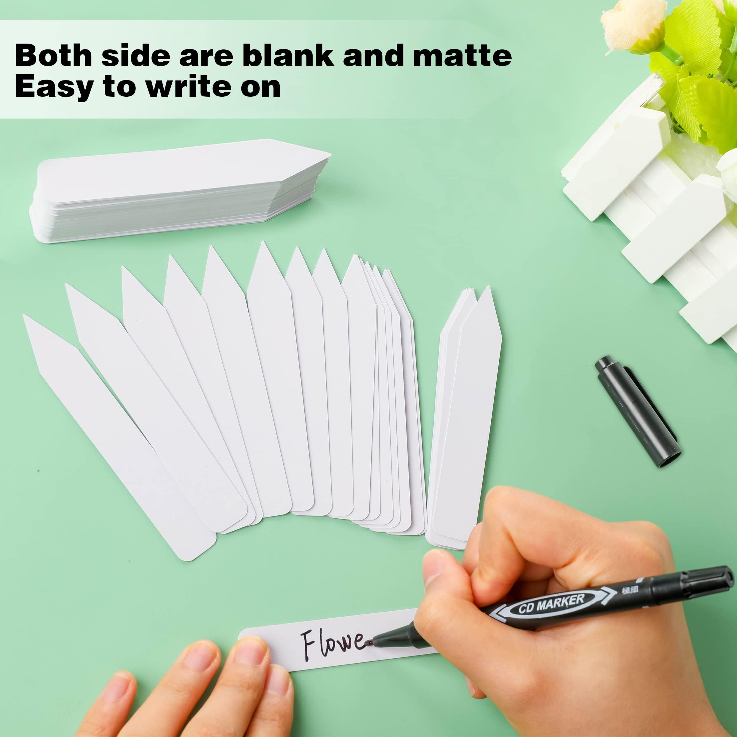 Plant Labels 4 Inch 500Pcs Plastic Plant Name Tags for Seedlings Garden Labels Markers Nursery Plant Tags Seed Labels Plant Label Stakes with Permanet Marking Pen Plant Markers for Outdoor Garden - Image 3