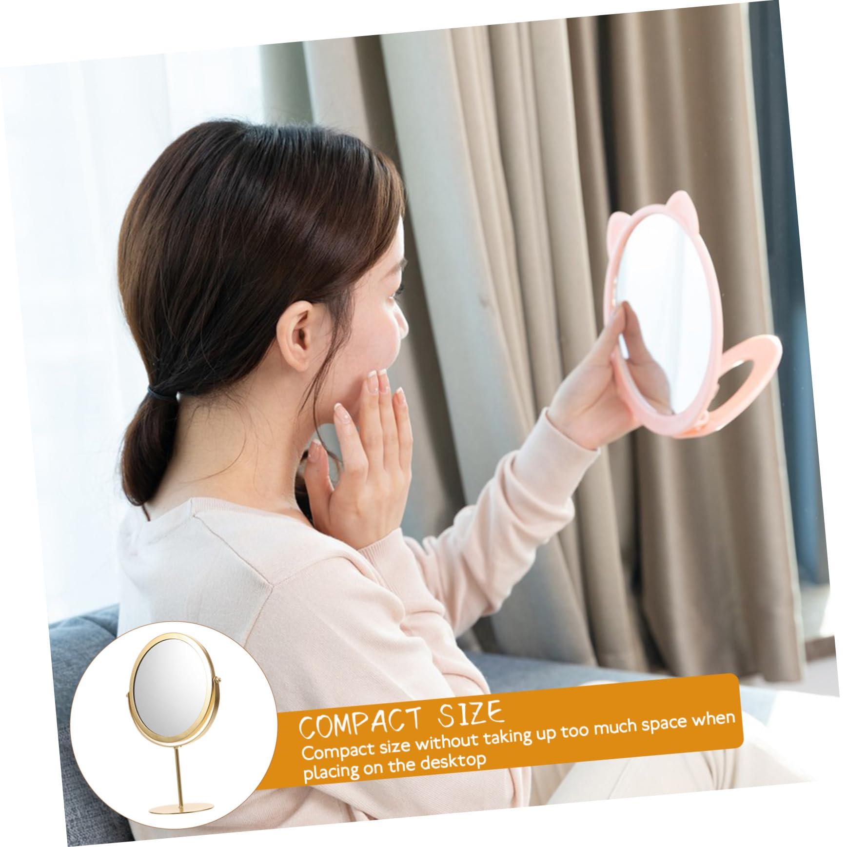 Cabilock Decorative Makeup Mirror Gold Magnifying Desk Mirror Sturdy Home Table - Image 6