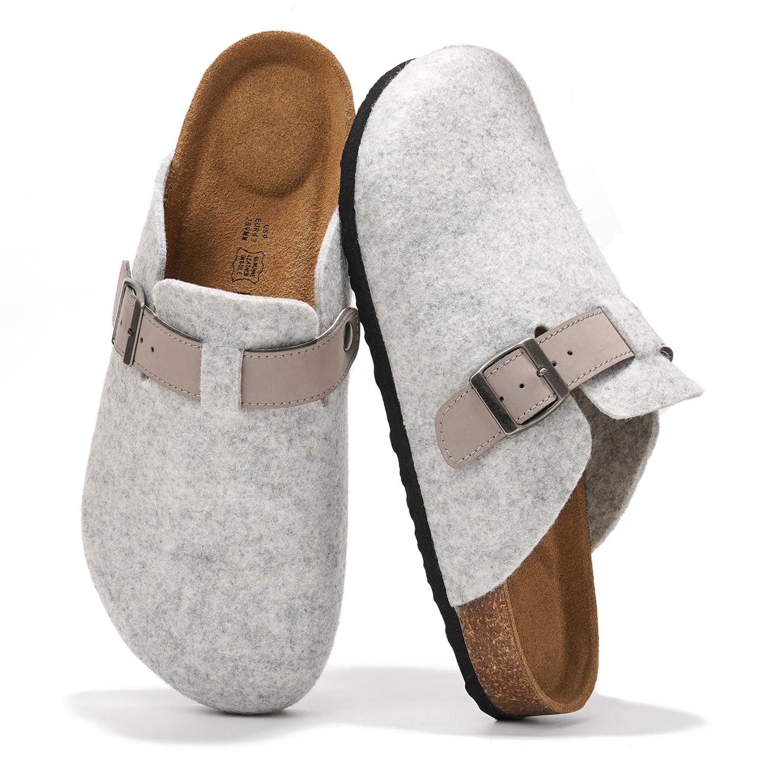 Project Cloud Mens Clogs - Full Grain Genuine Leather Memory Foam Clogs for Men Arch Support Cork Footbed - Non Slip Platform Mules (Brooklyn)