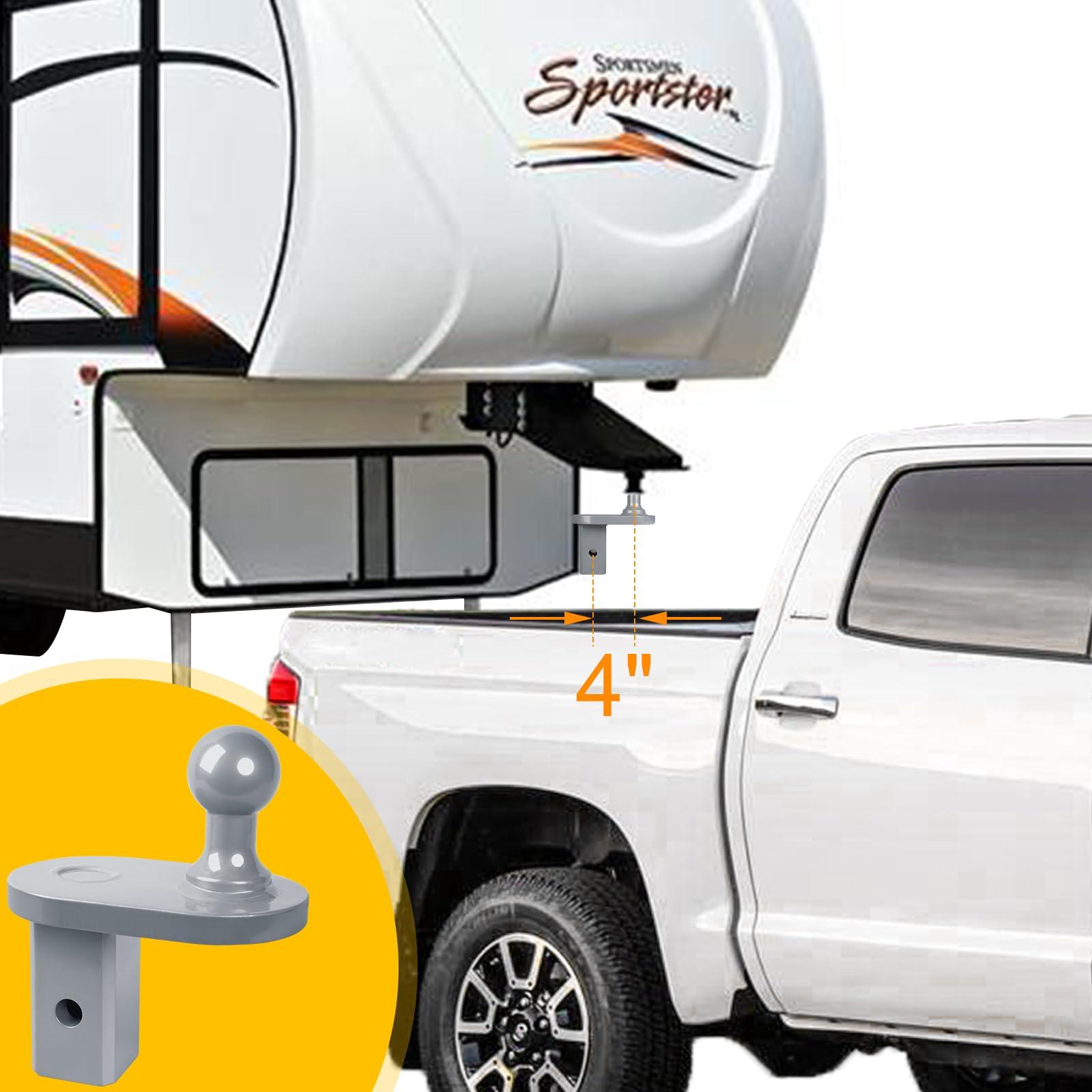 TOPTGO 4" Offset Gooseneck Ball Extender, Heavy Duty Hitch Extender, Fits B&W Turnoverball Gooseneck Trailer Hitches, 20000 lbs GTW/ 5000 lbs VTW, 2-5/16" Ball Diameter - Image 7