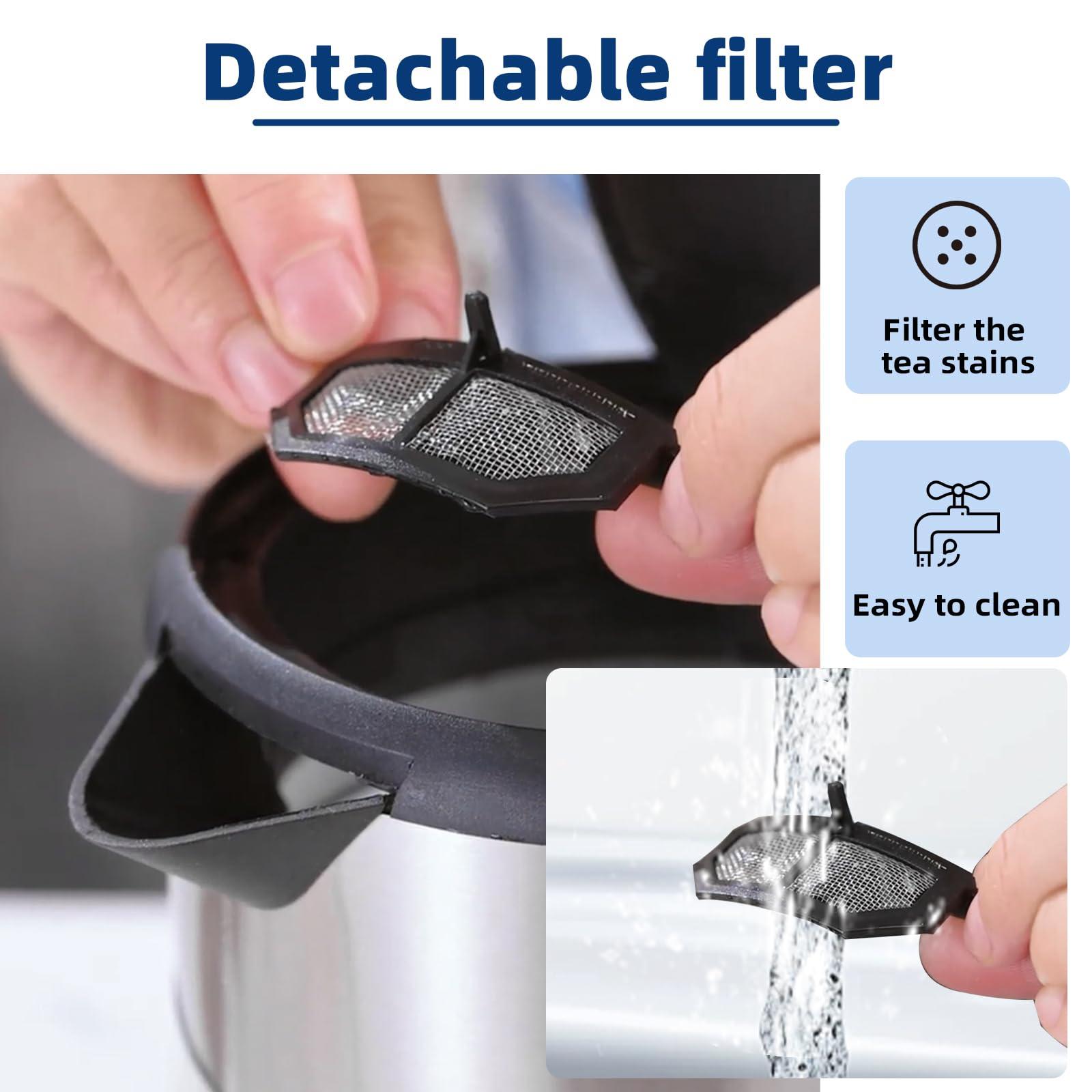 YANDEA Electric Kettle(Blue LED light), Hot Water Boiler, Auto Shut Off, Boil-Dry Protection, Upgrade lid with safety lock, Filter, BPA Free, Borosilicate Glass Electric Tea Kettle (YDK-1708（2.0L）) - Image 5