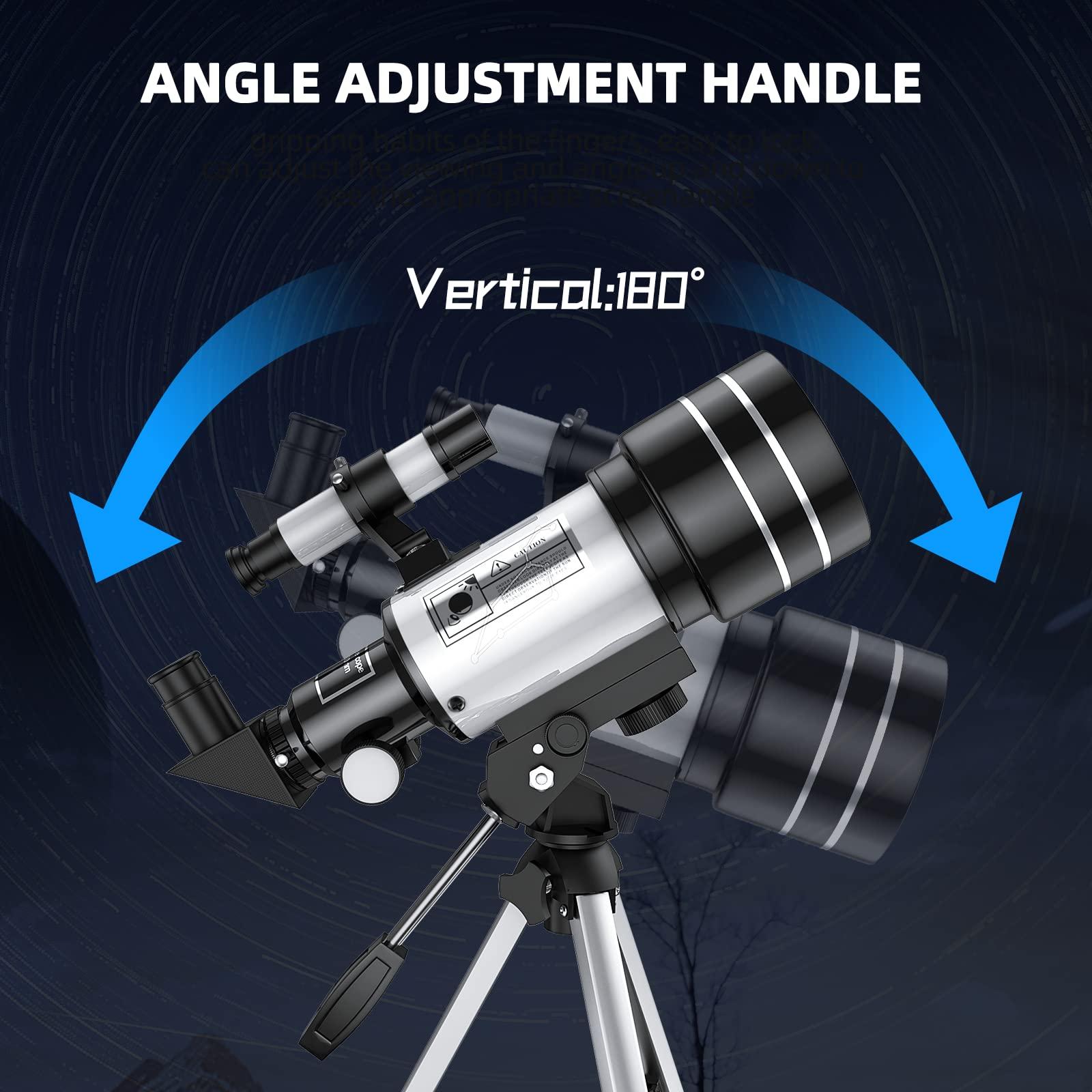 Telescope for Kids Beginners, 70mm Aperture 400mm Refractor Telescopes for Astronomy Beginners, Portable Travel Telescope Astronomy Gifts - Image 2